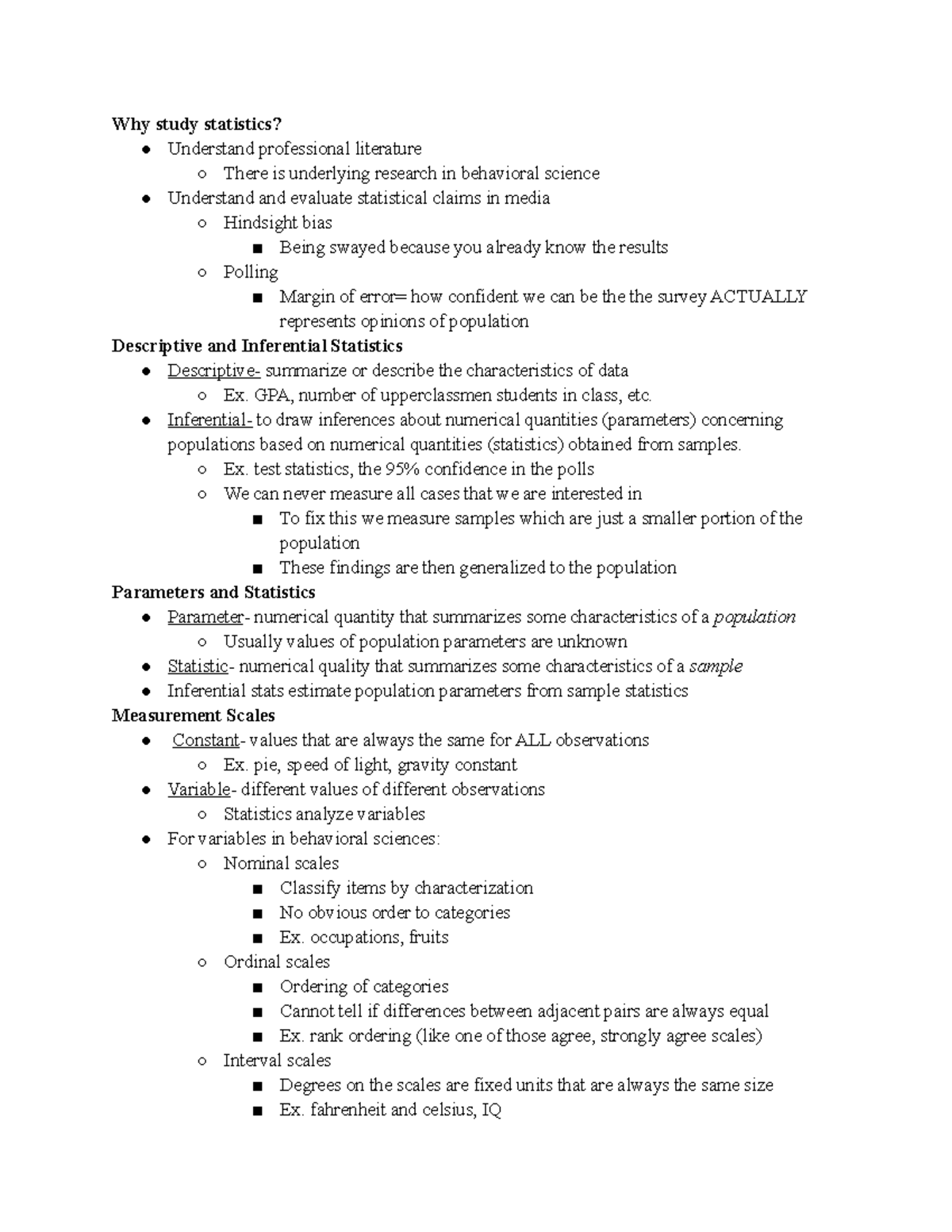 Chapter 1 - Lecture notes 1-2 - Why study statistics? Understand ...