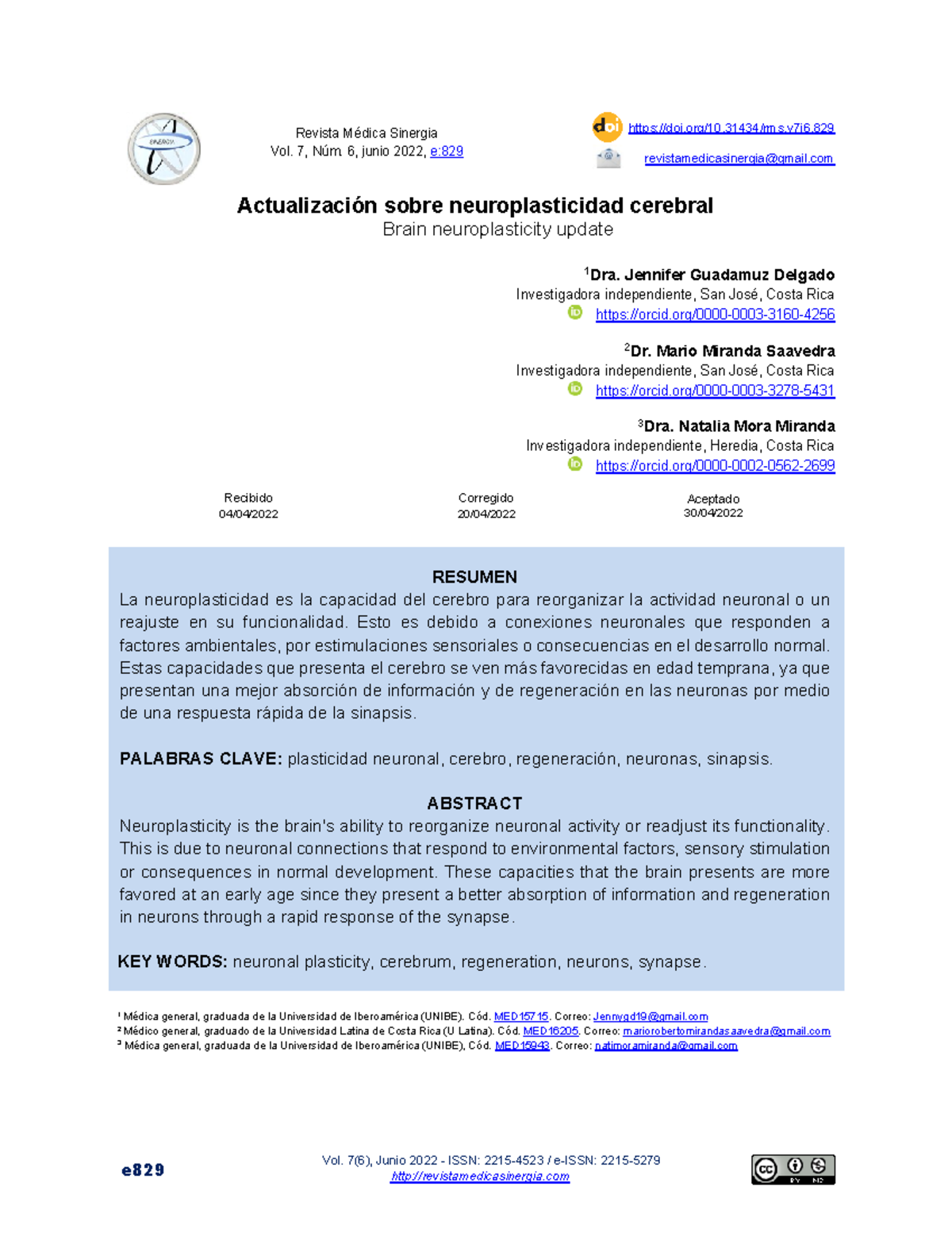 Lectura Para Práctica Actualizacion Sobre Neuroplasticidad Cerebral ...