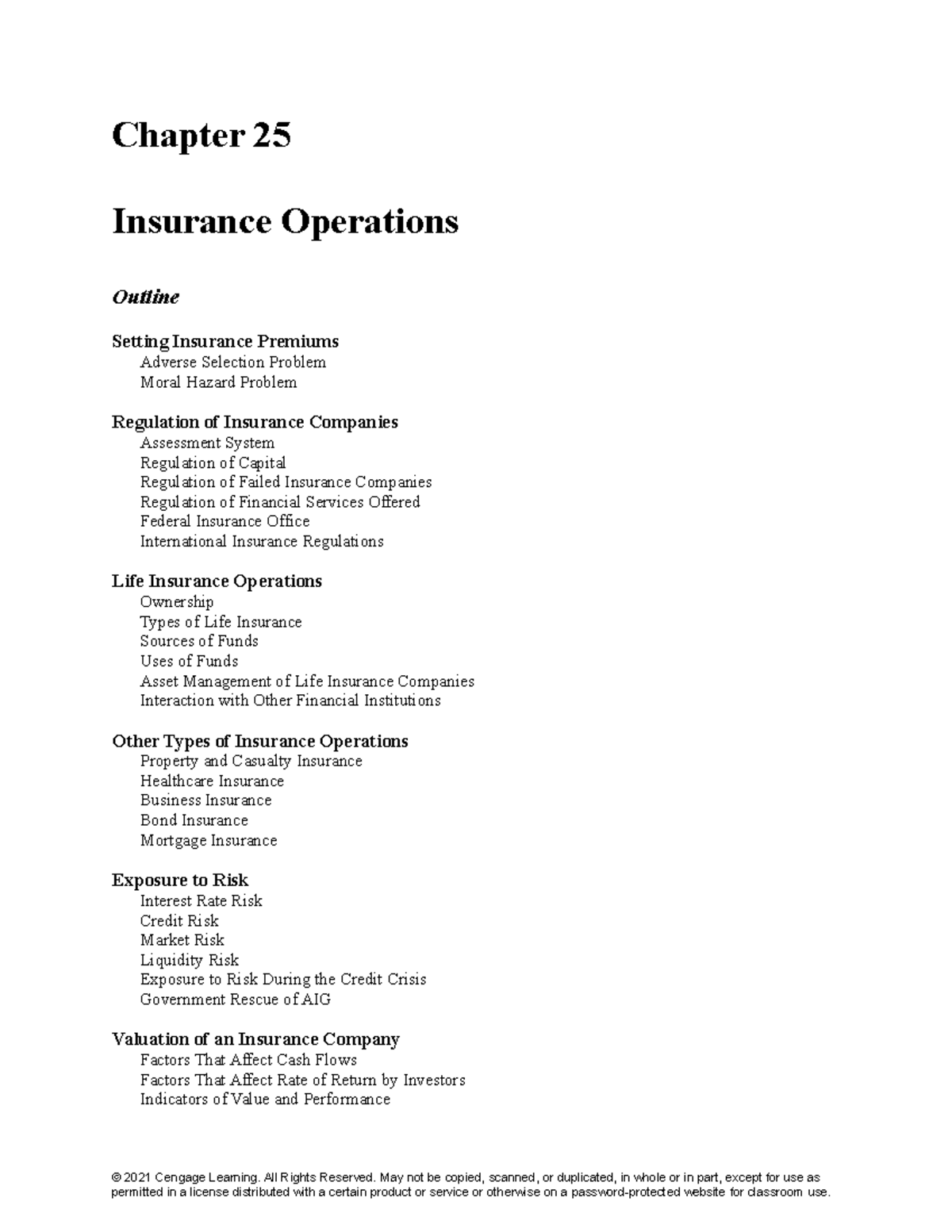 madura 13 ch 25 - Chapter 25 Insurance Operations Outline Setting ...