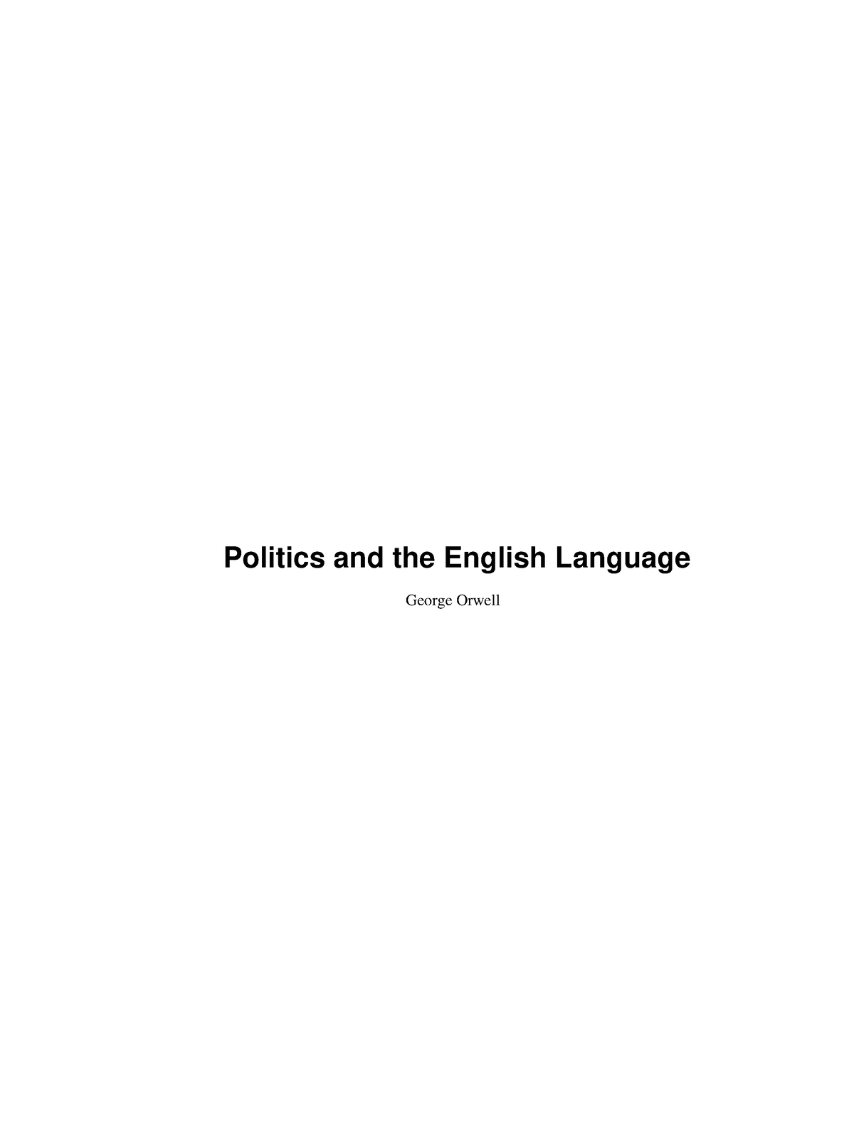 george orwell essay politics english language pdf