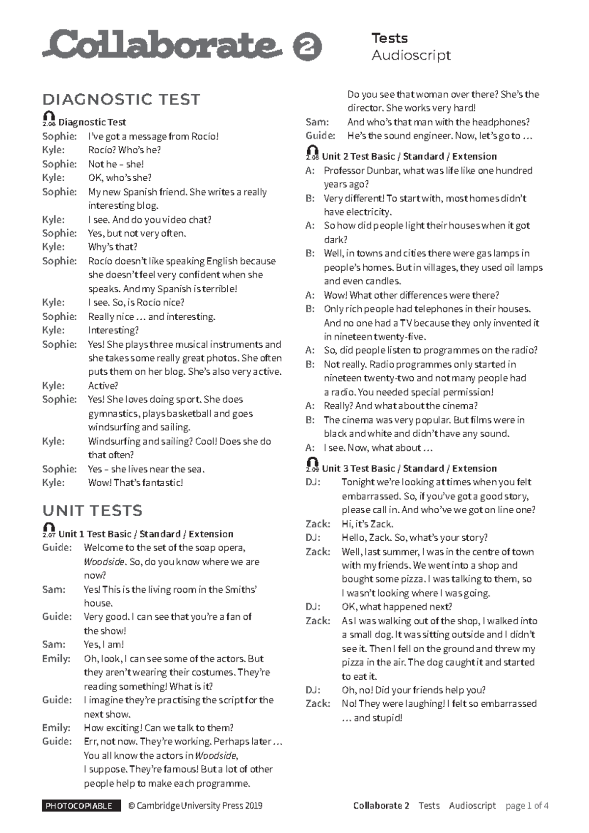 9788490367179 Unit Tests Audioscript - DIAGNOSTIC TEST 2 Diagnostic ...