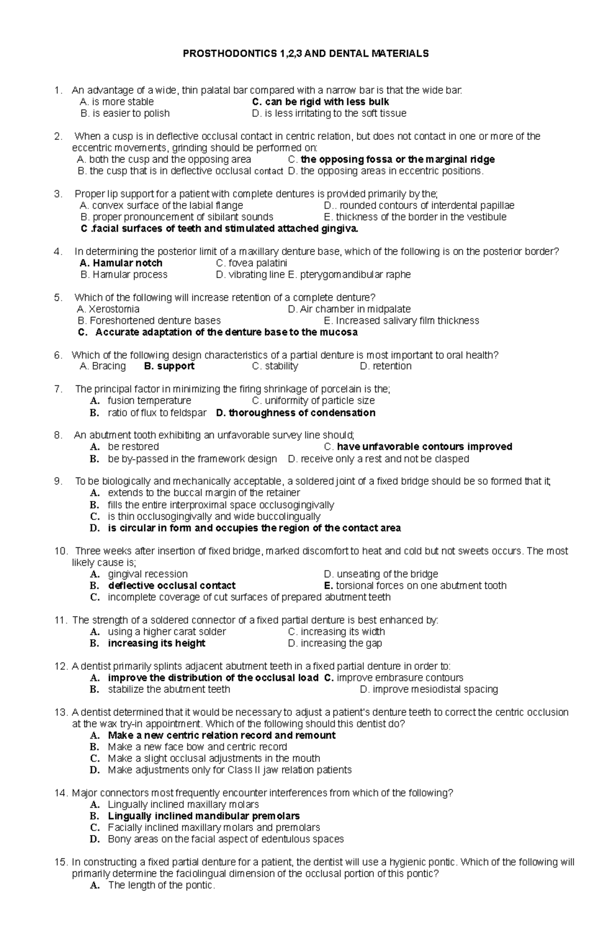CEUPreBoardExam4ProsthoDentMat.docx PROSTHODONTICS 1,2,3 AND