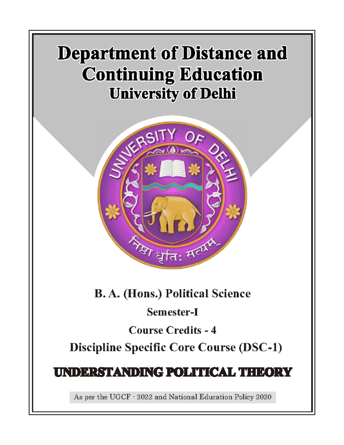 Upt Updated Sol - Understanding Political Theory - B. A. (Hons ...