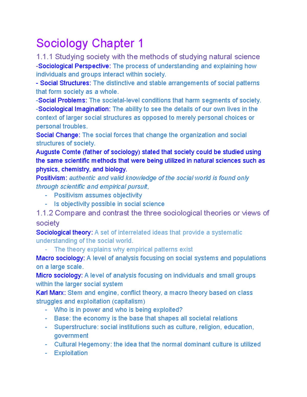 Sociology Chapter 1 - 1 Studying Society With The Methods Of Studying ...