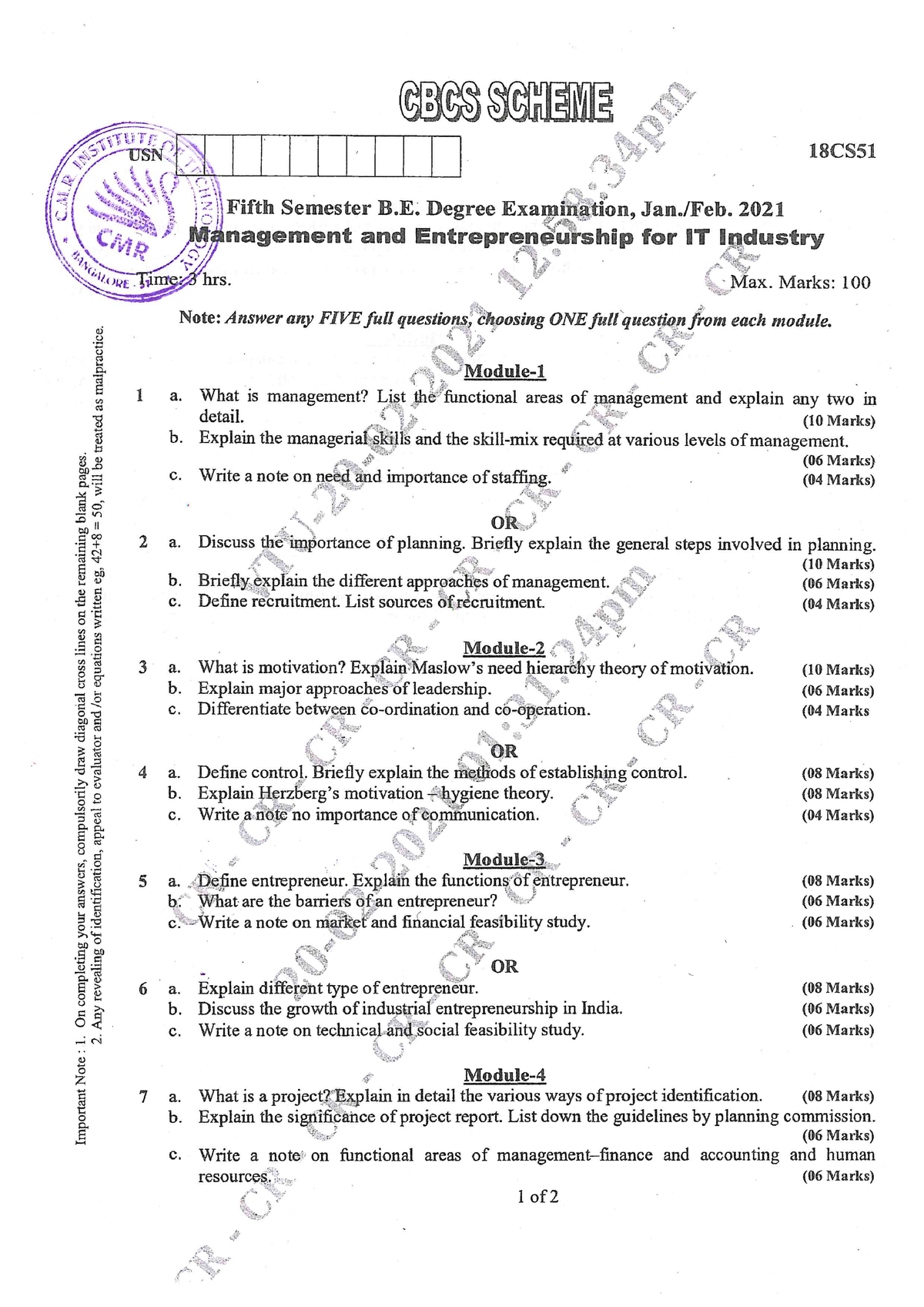 VTU Exam Question Paper With Solution Of 18CS51 Management And   Thumb 1200 1697 