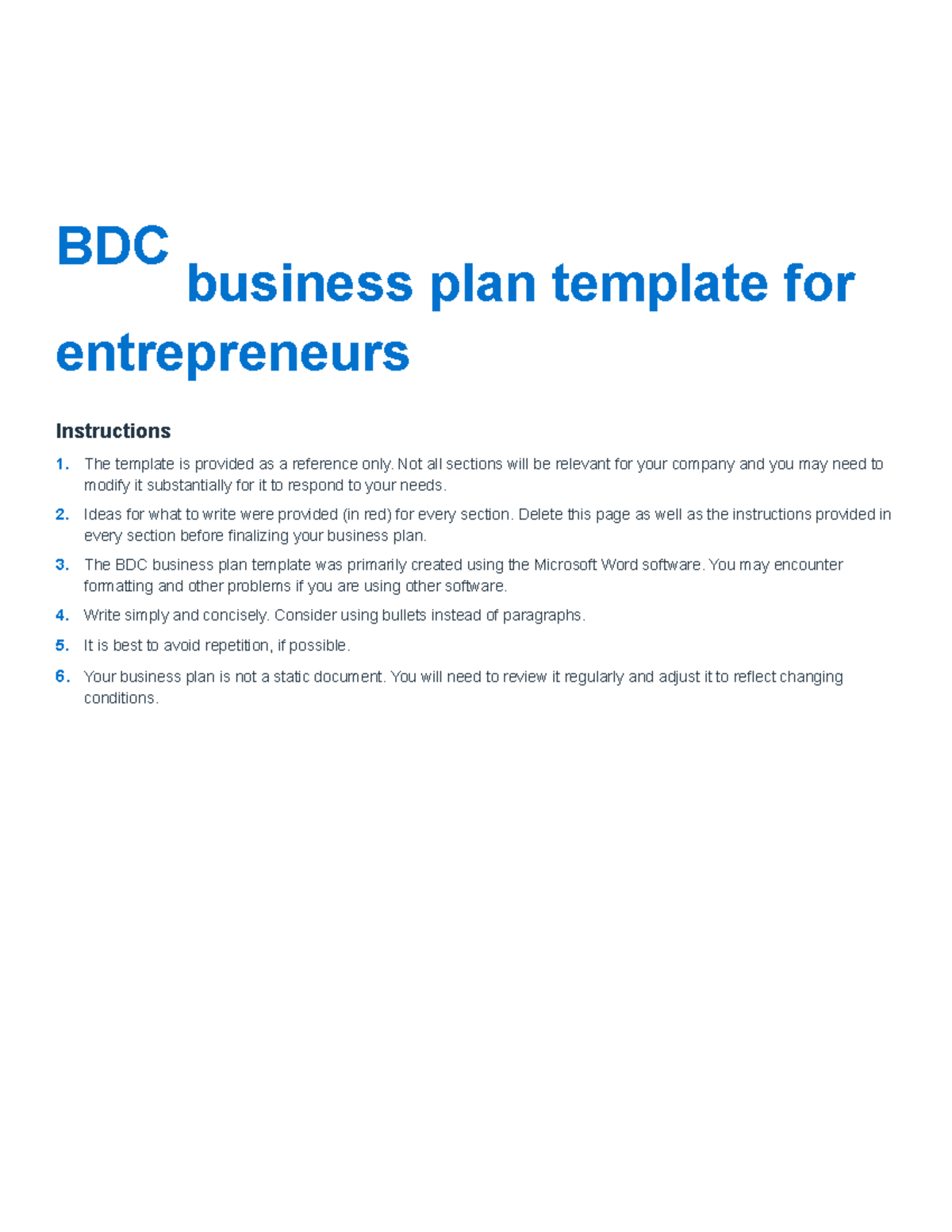 bdc bank business plan