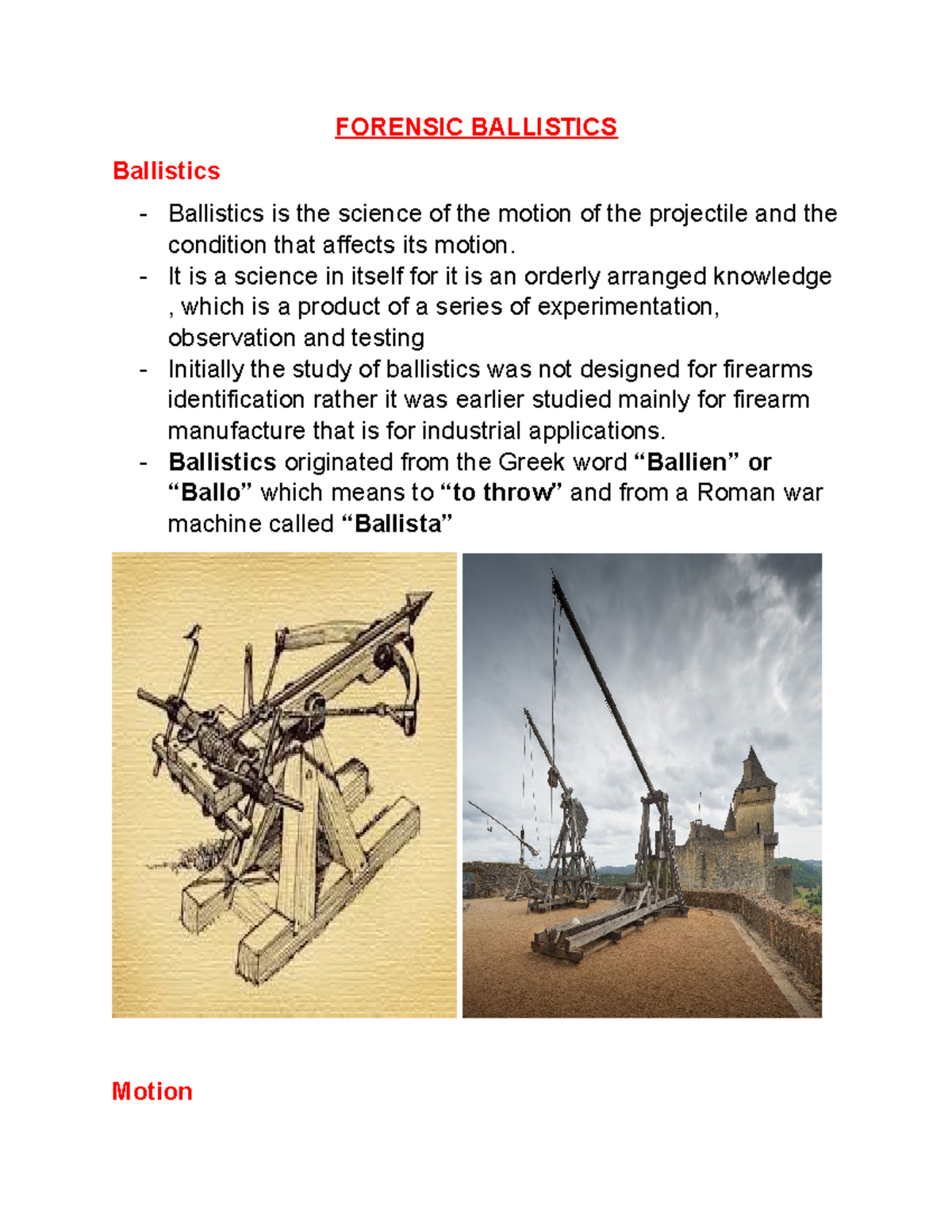 Forensic Ballistics - FORENSIC BALLISTICS Ballistics - Ballistics is ...