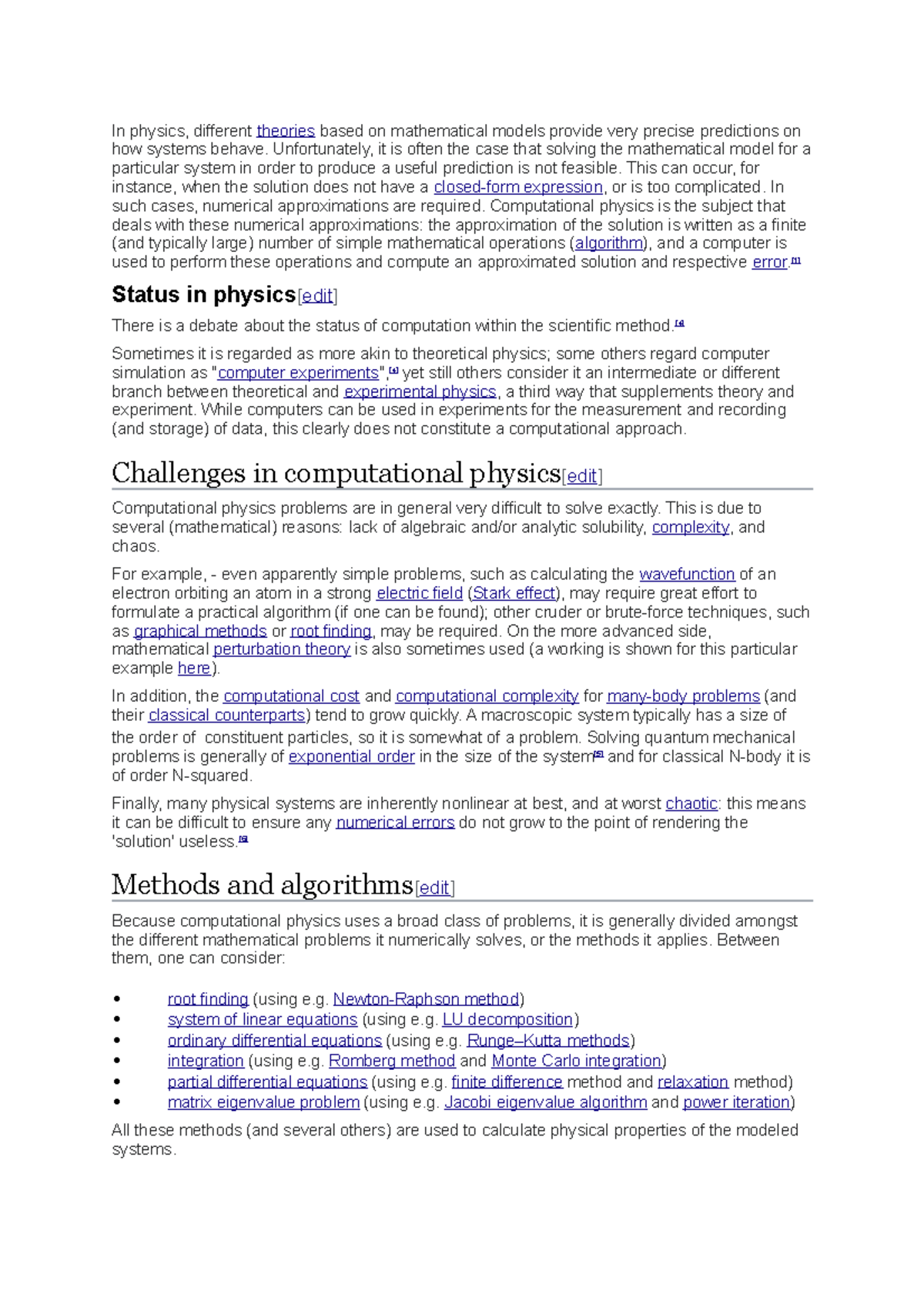 Comphysc - comp phys summary - In physics, different theories based on ...