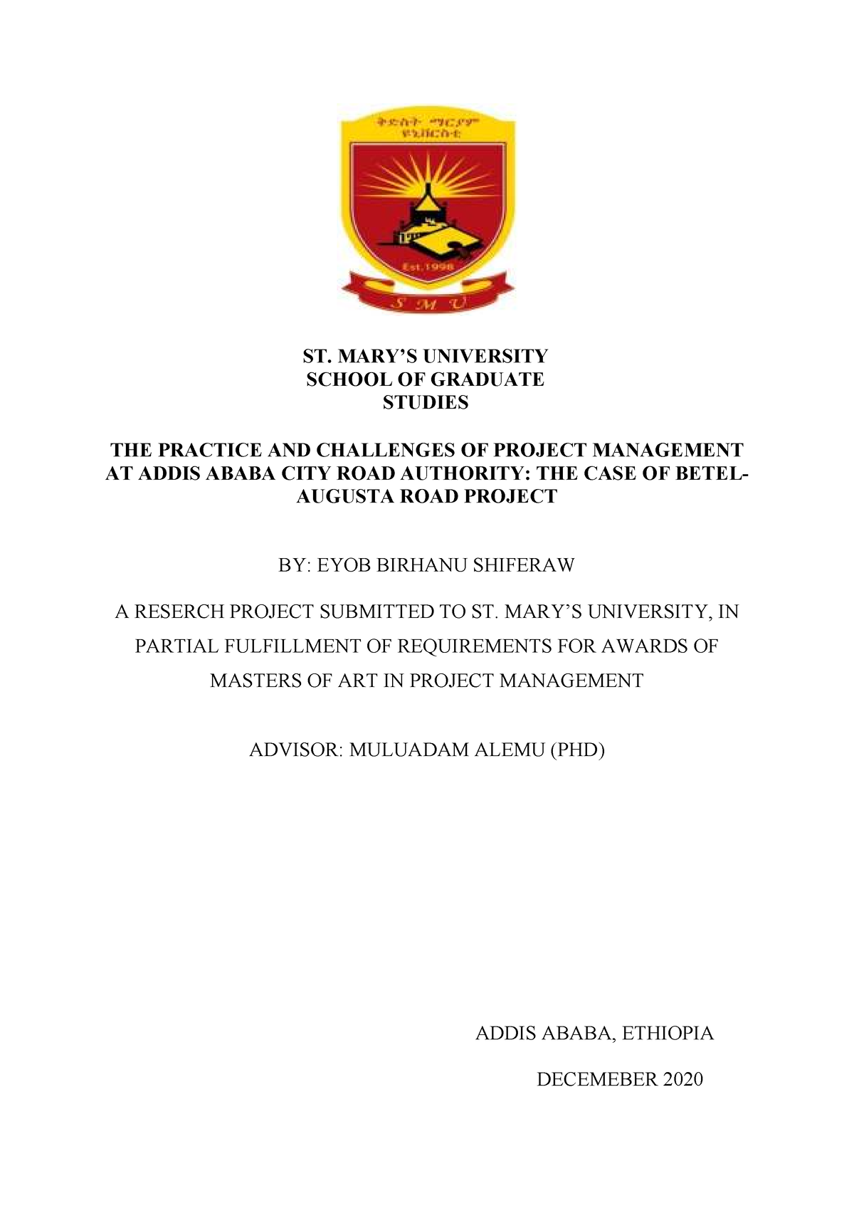 st mary's university research paper