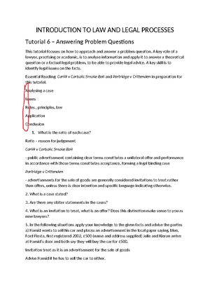 Admin law Tutorial 12 - Introduction to judicial review - Read: Leyland ...