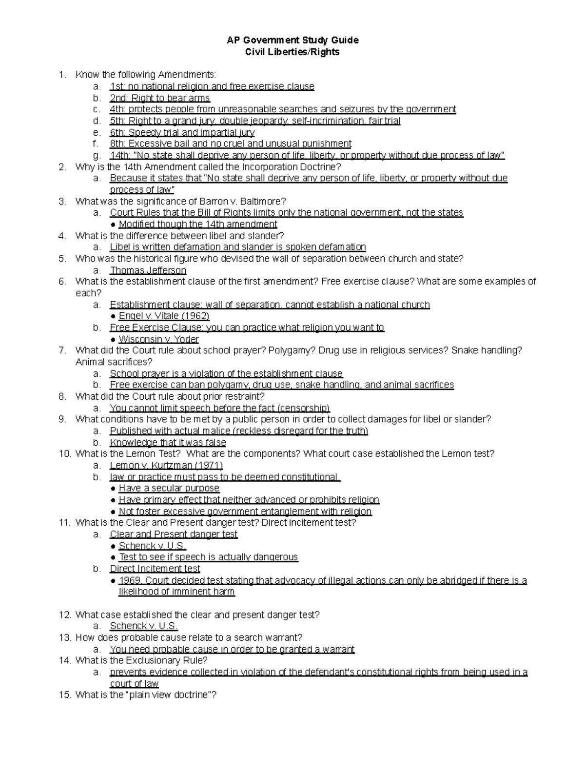 Ap Gov Unit 3 Review - jrcm5ya
