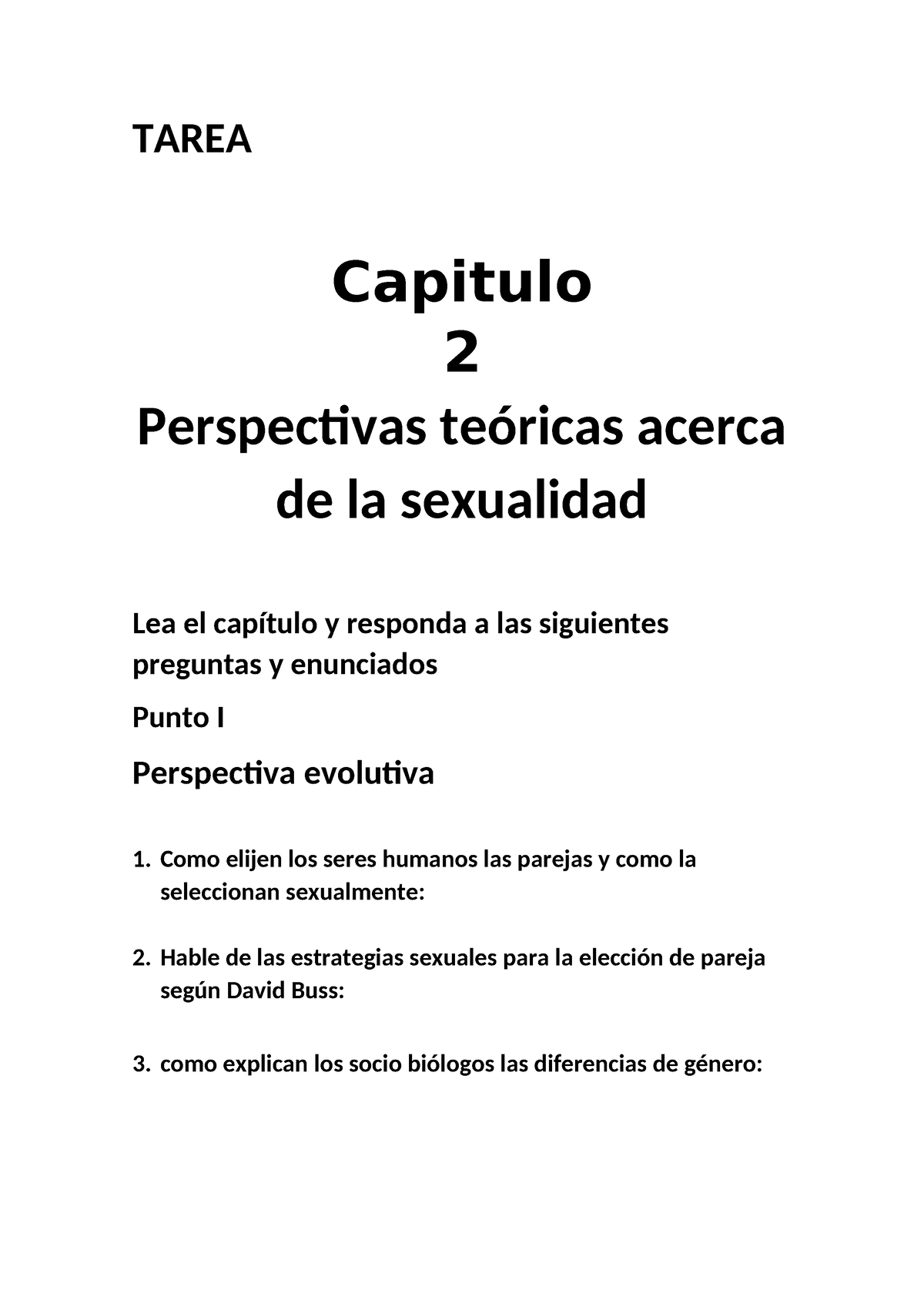 Tarea Sexualidad 1 Tarea Capitulo 2 Perspectivas Teóricas Acerca De La Sexualidad Lea El 4592