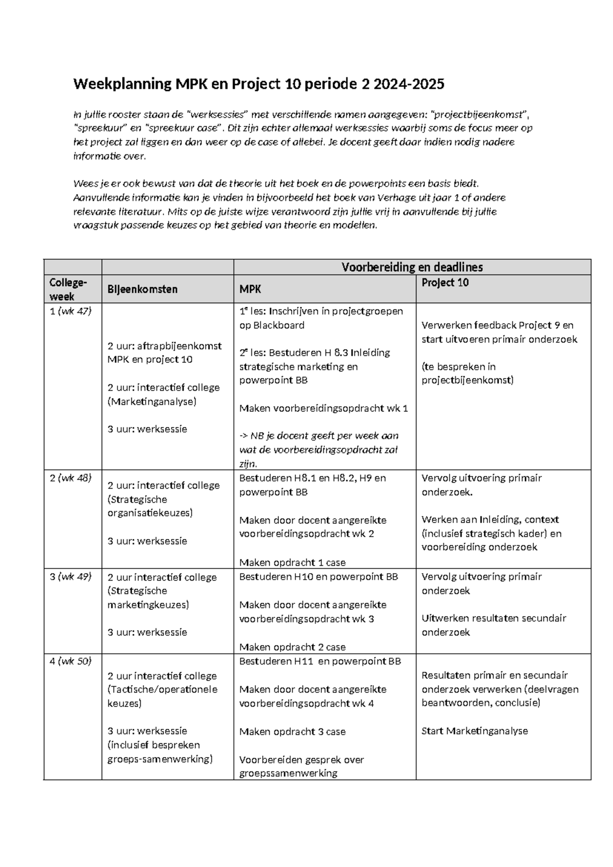 Weekplanning P2 20242025 MPK en Project 10 incl deadlines BB
