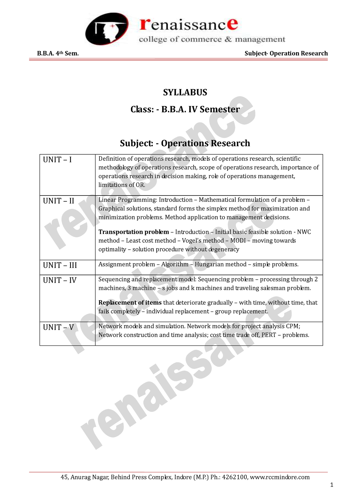 operations research paper examples