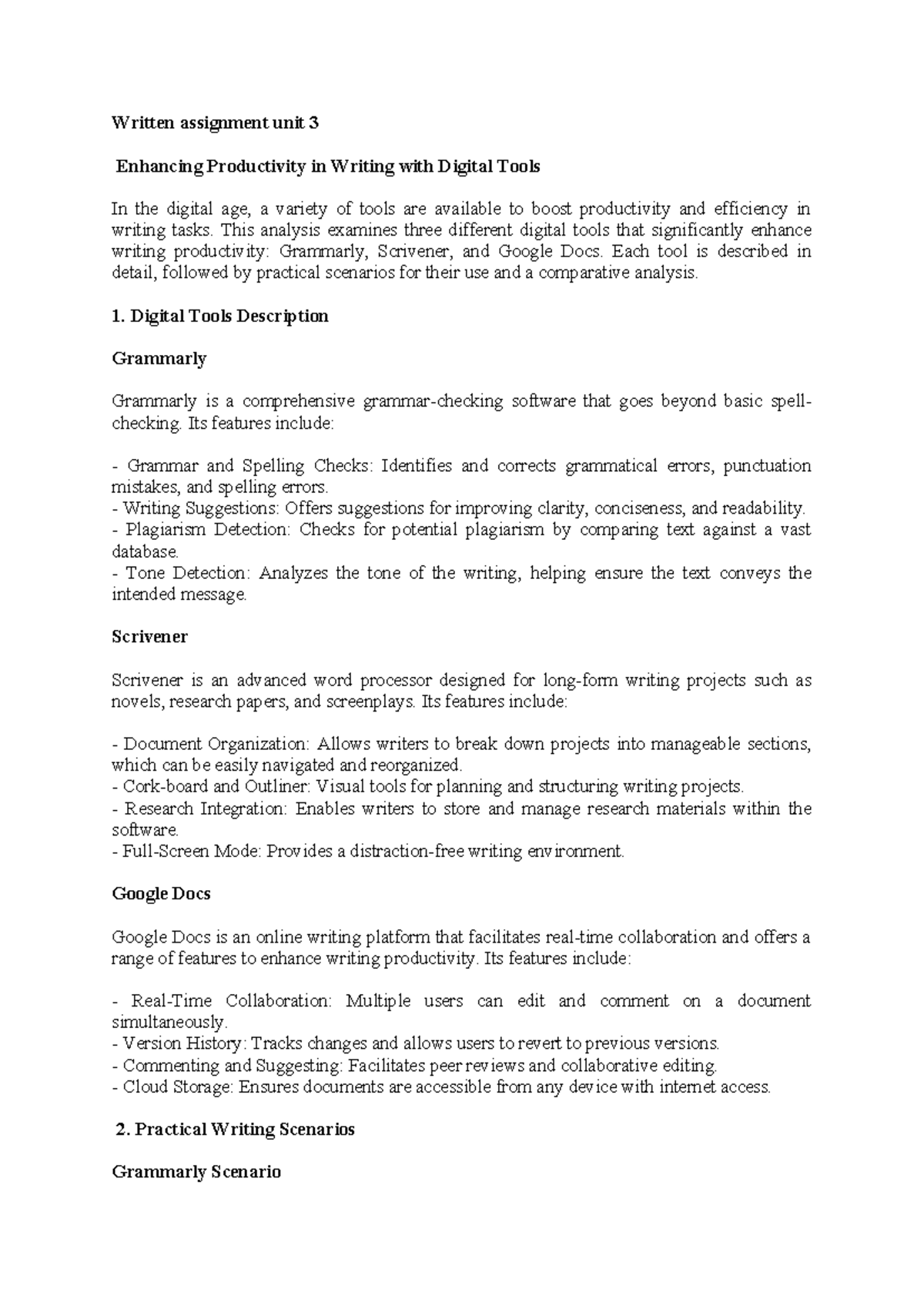 En 3 - English composition unit 3 - Written assignment unit 3 Enhancing ...