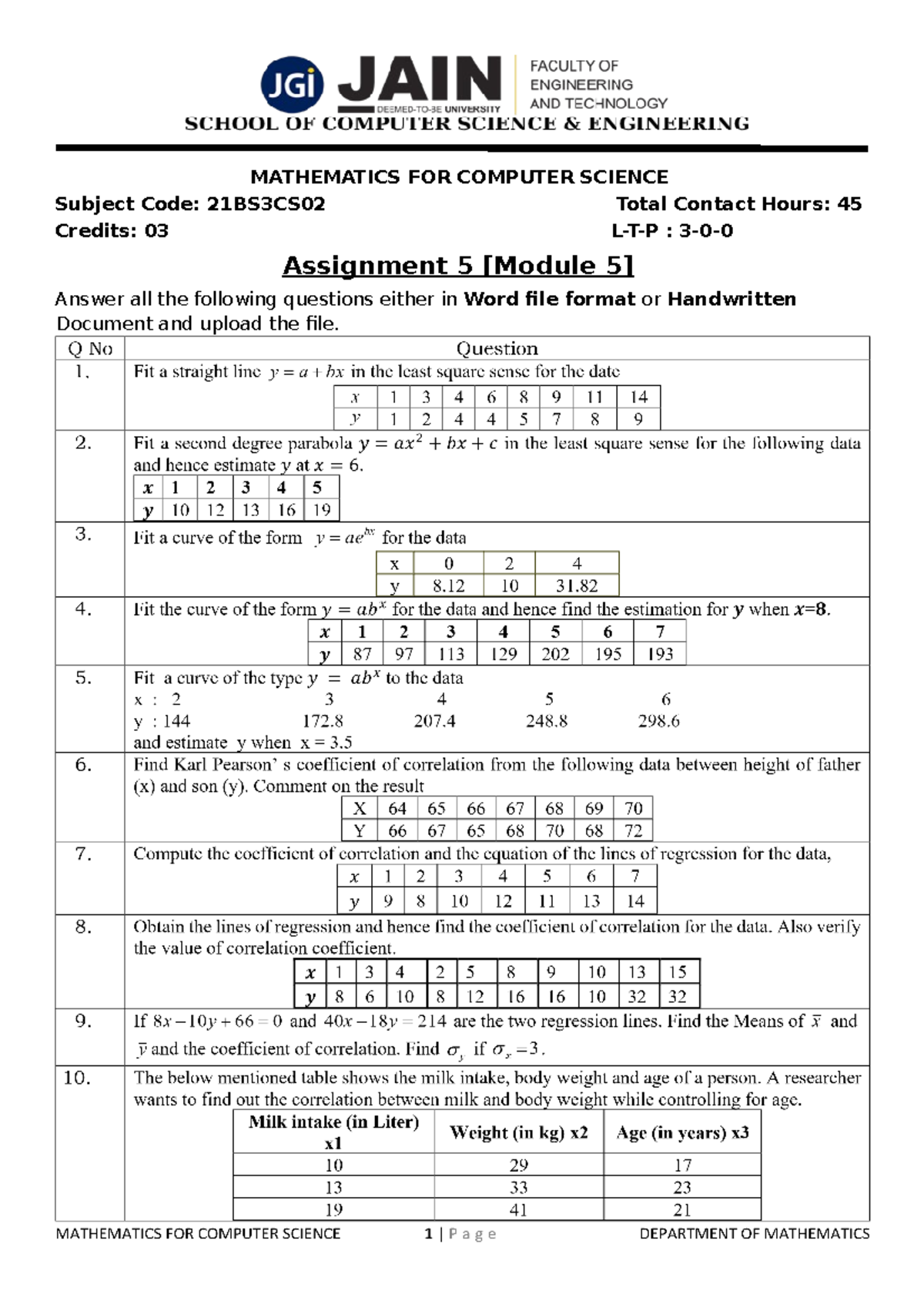 Mathematics FOR Computer Science Assignment 5 - MATHEMATICS FOR ...