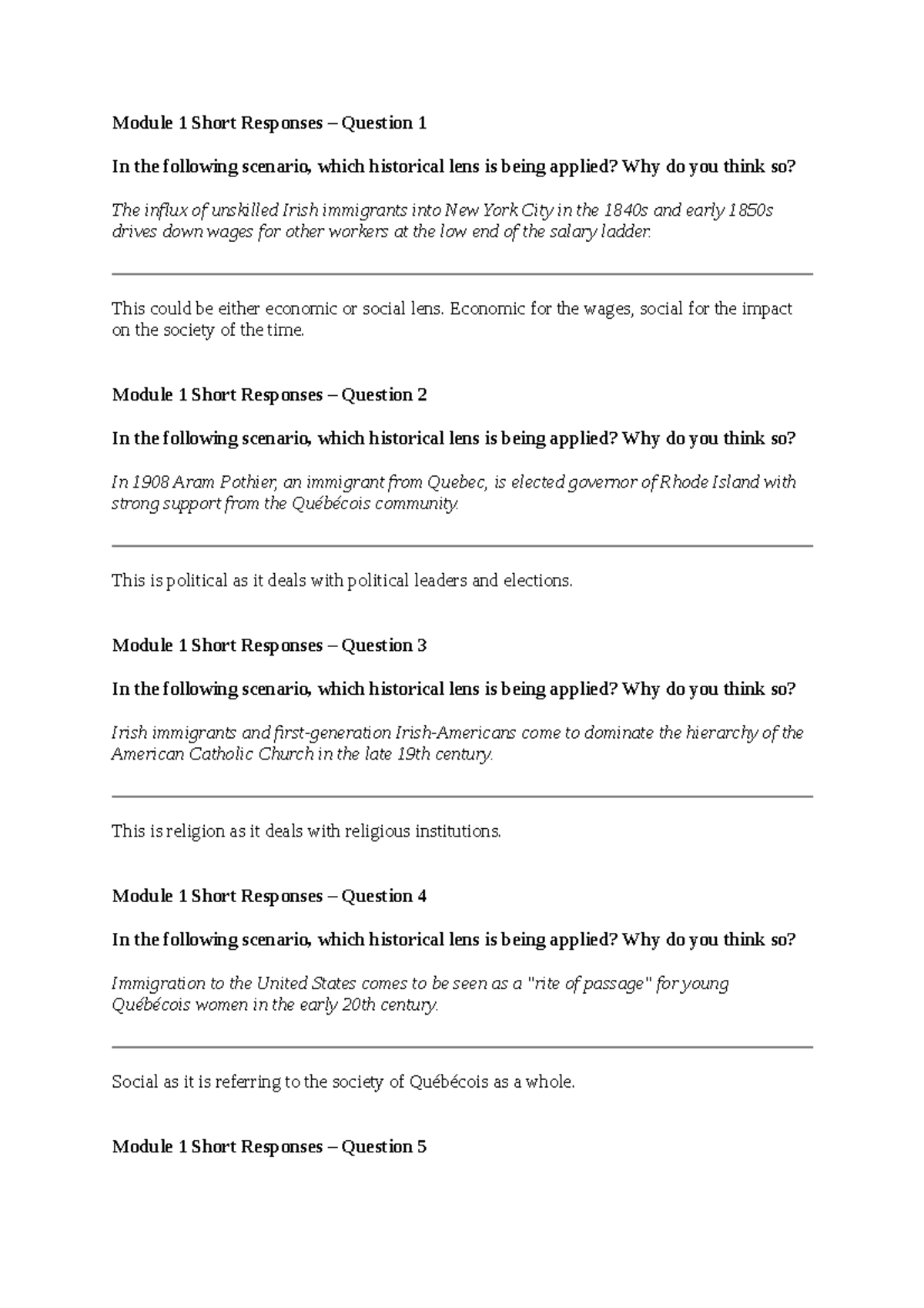Brooke Hatle HIS 200 Applied History Module One Short Responses ...
