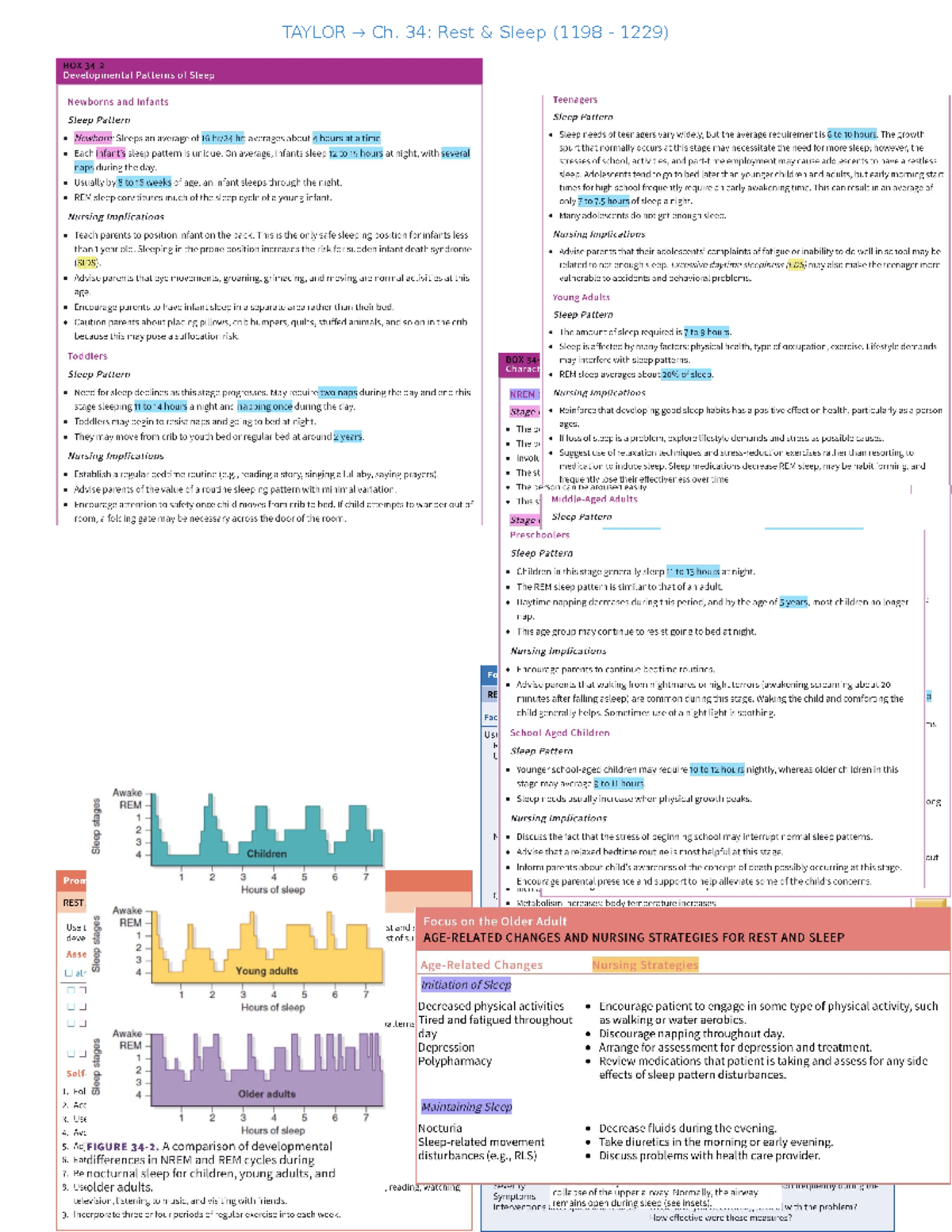 N11 Rest and Sleep - Exam #4 - TAYLOR → Ch. 34: Rest & Sleep (1198 ...