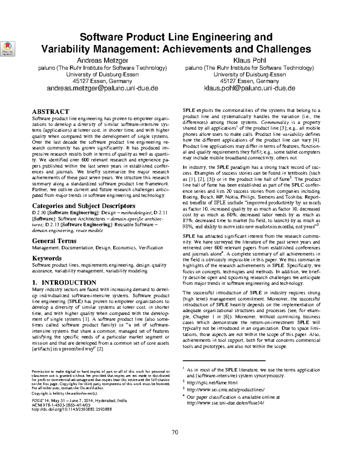Pulse - Software Product Line Engineering and Variability Management ...