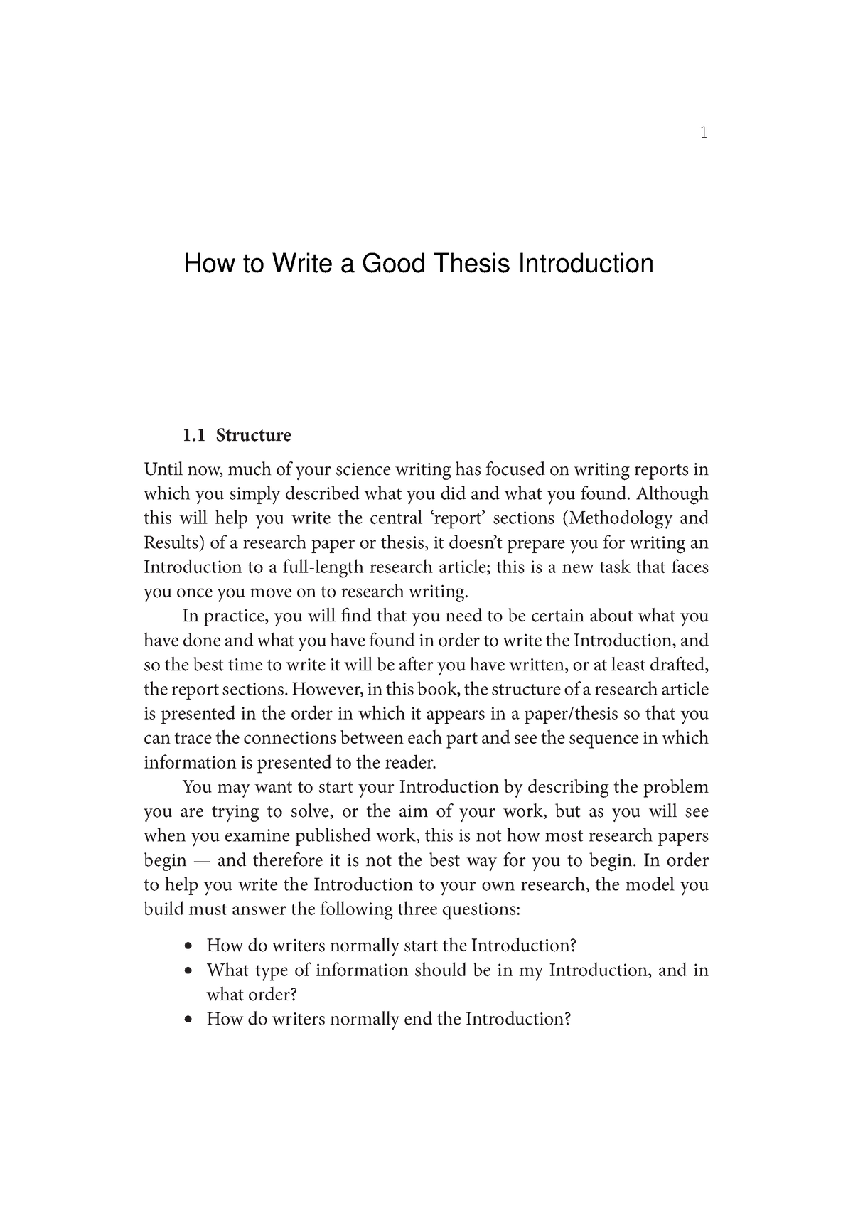 a good thesis introduction