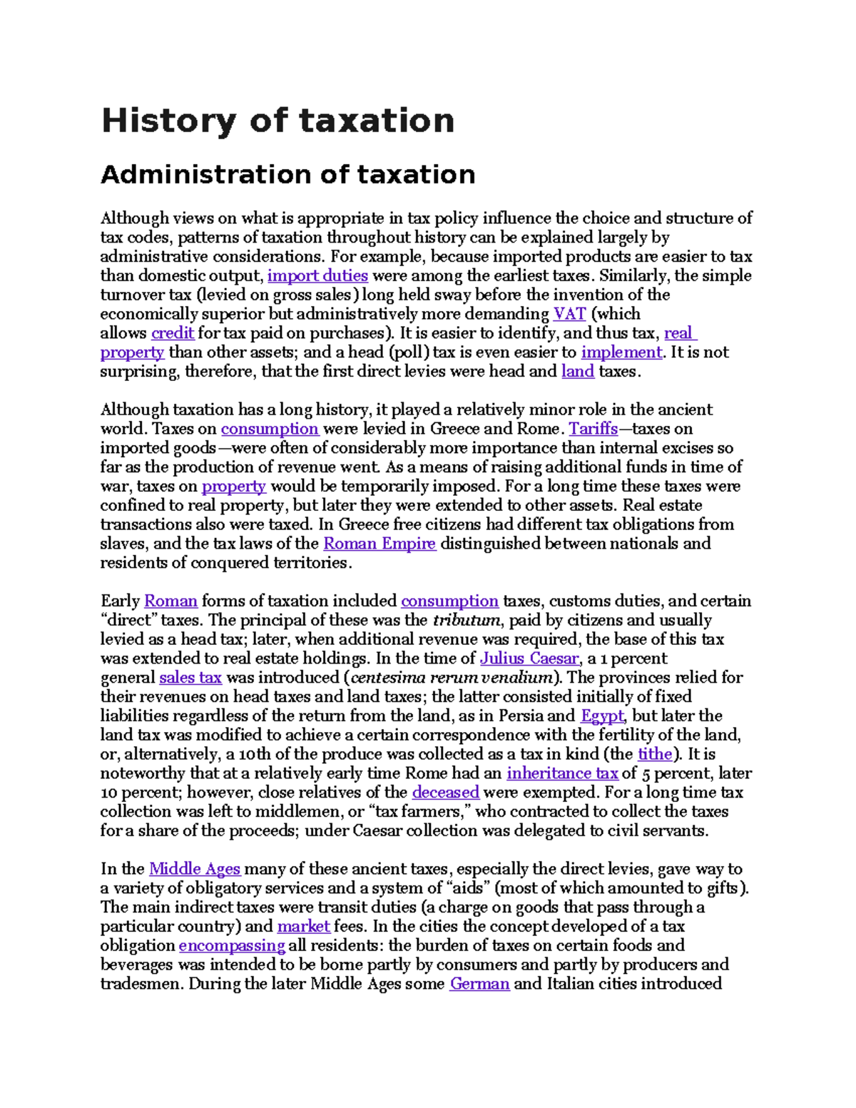 History Of Taxation Notes History Of Taxation Administration Of History Of Taxation Notes History Of Taxation Administration Of