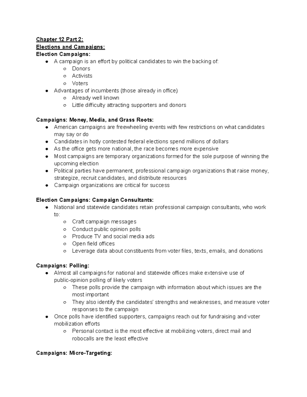 Introduction To American Politics Elections And Campaigns Part II ...