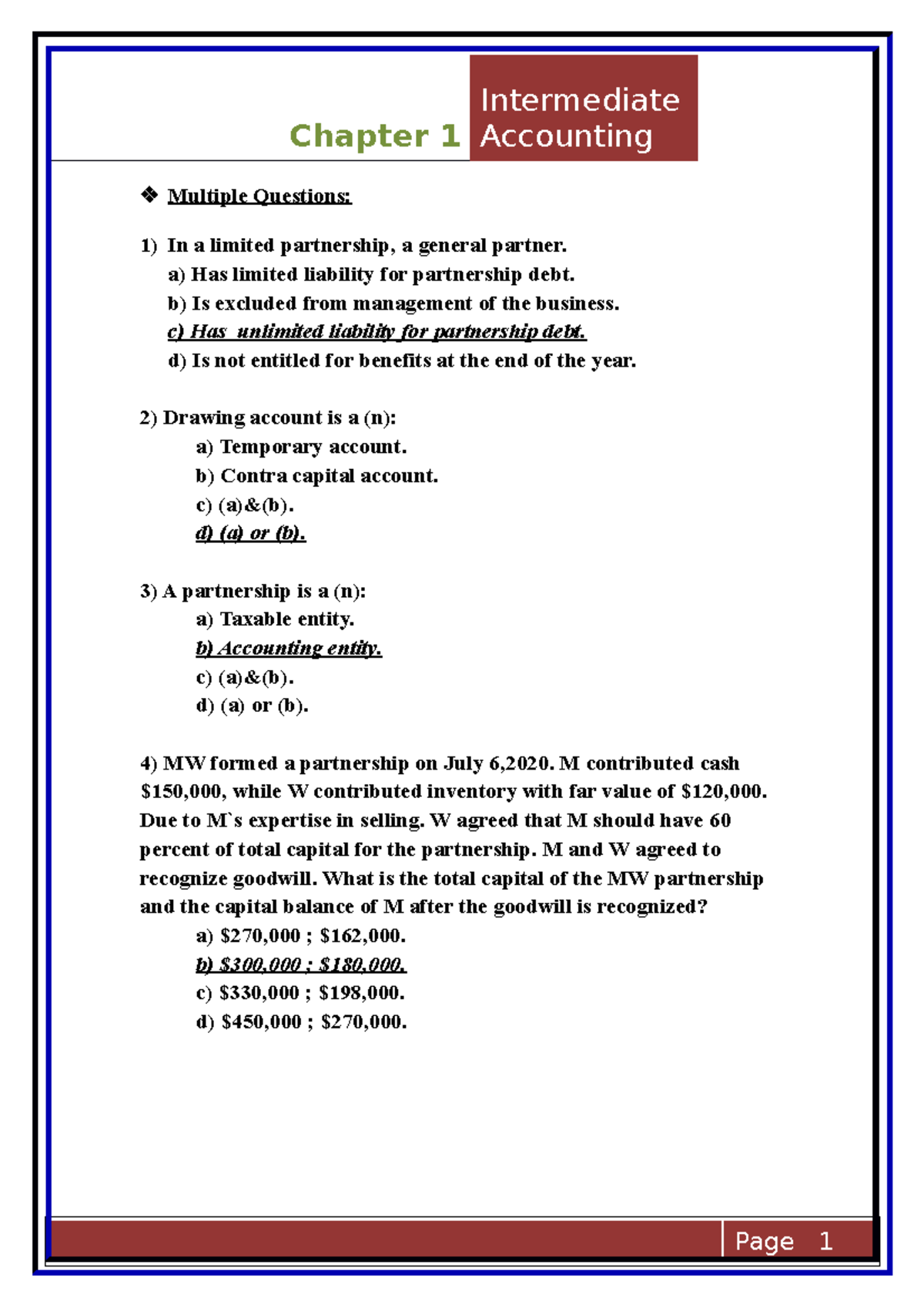 1 - accounting - Accounting principles - Studocu