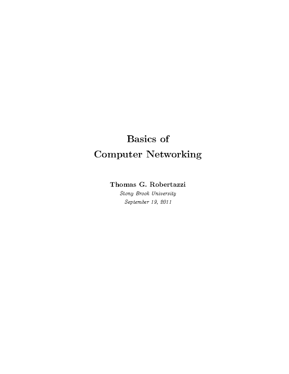 Basics of Computer Networking - Basics of Computer Networking Thomas G ...