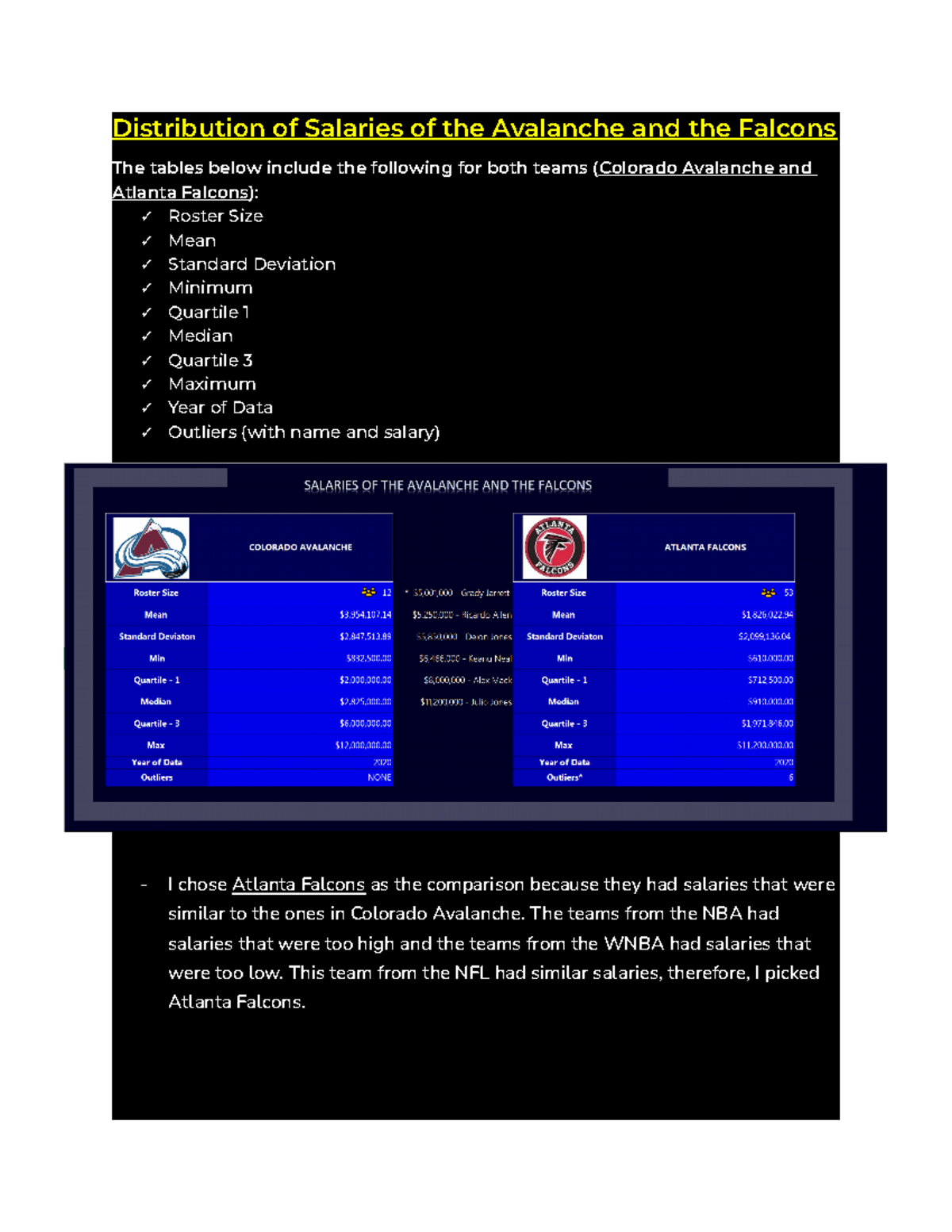 SHOW ME THE Money Project - Distribution of Salaries of the Avalanche ...