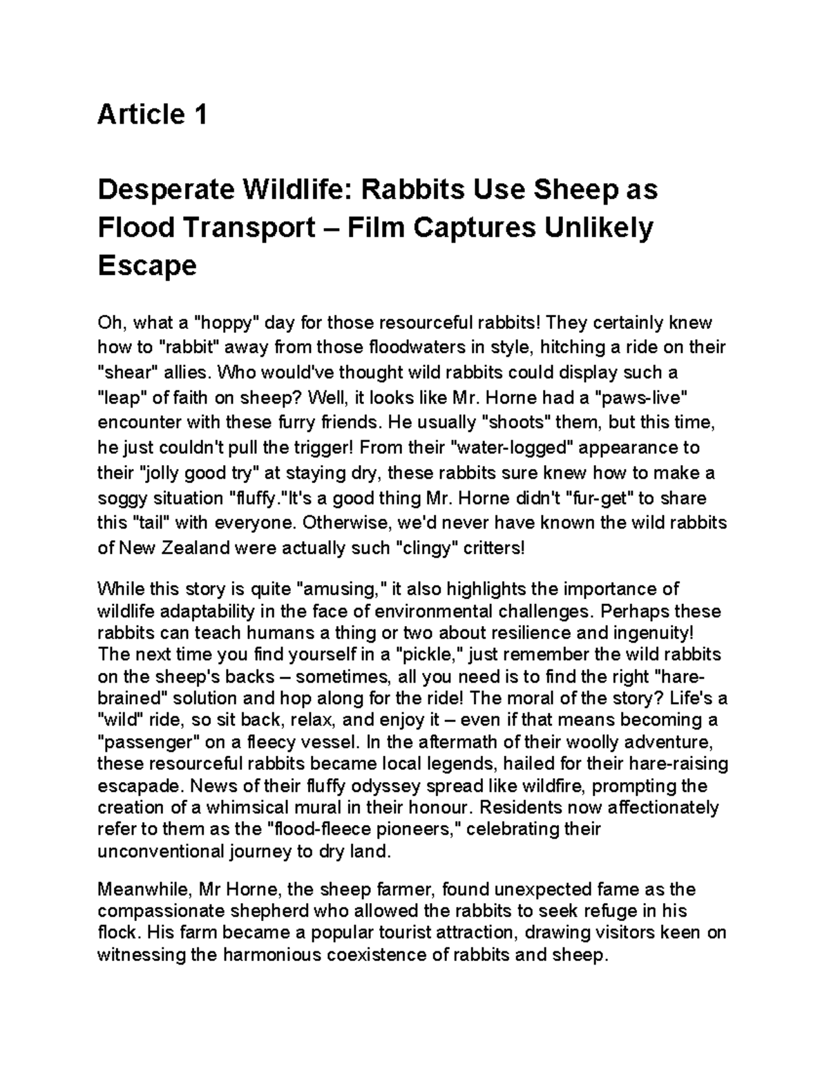 Tellysss - dont - Article 1 Desperate Wildlife: Rabbits Use Sheep as ...