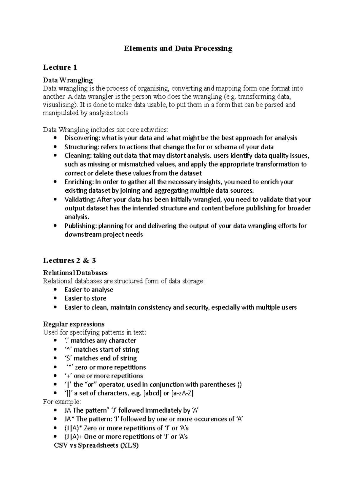 Elements and Data Processing - Elements and Data Processing Lecture 1 ...