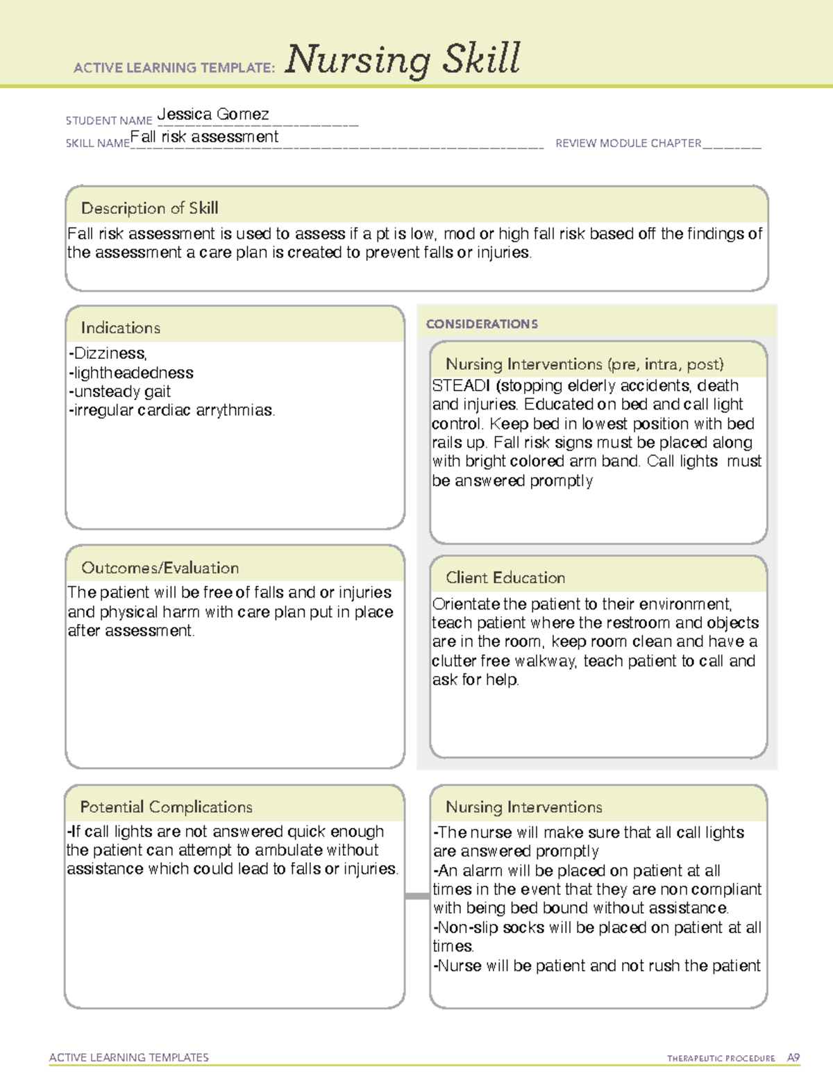 Fall Risk ATIpractice B - ACTIVE LEARNING TEMPLATES THERAPEUTIC ...