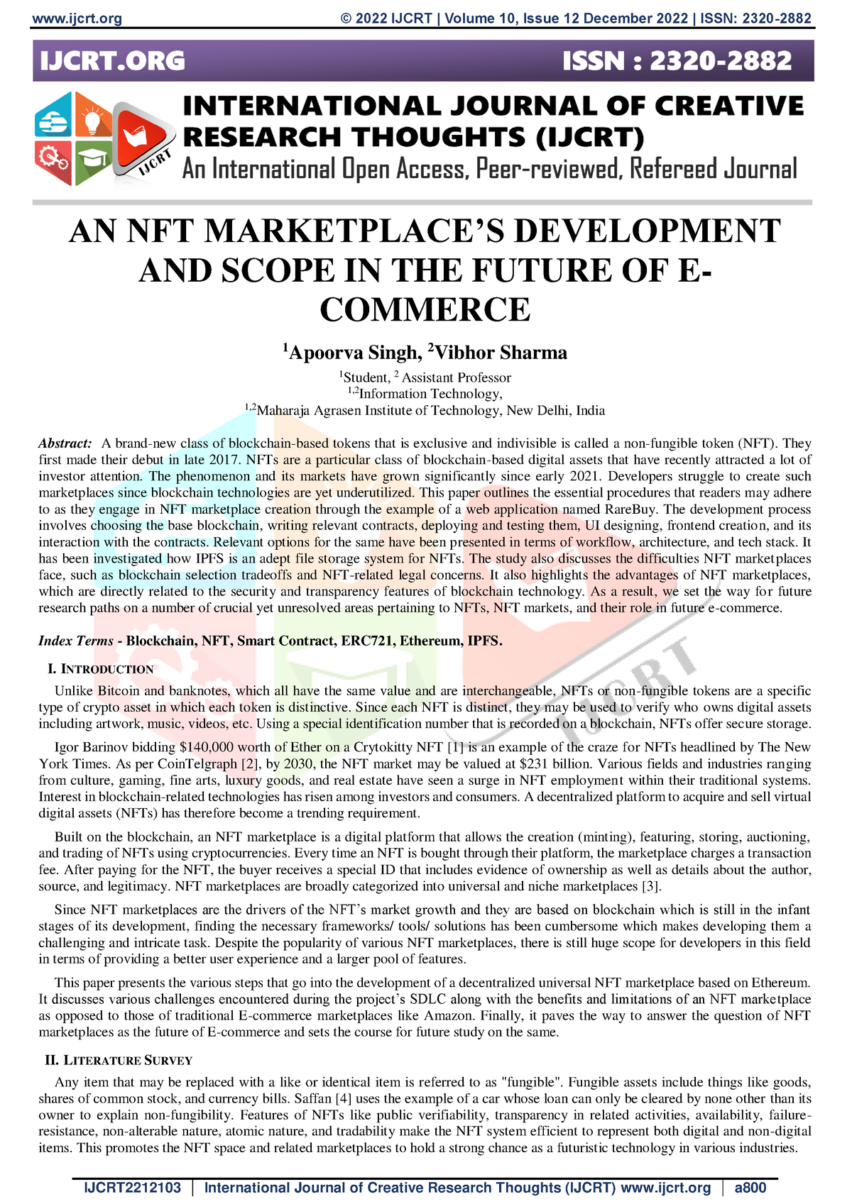 research paper on nft marketplace