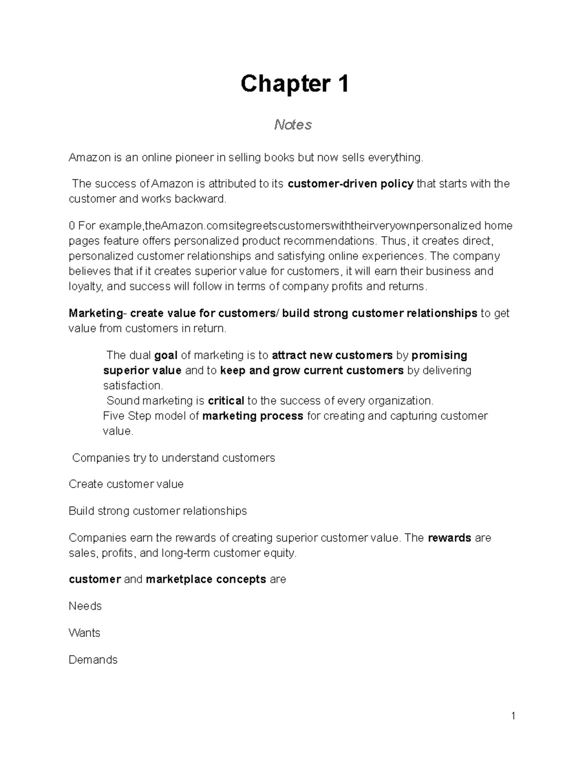 Chapter 1 Notes - Chapter 1 Notes Amazon is an online pioneer in ...