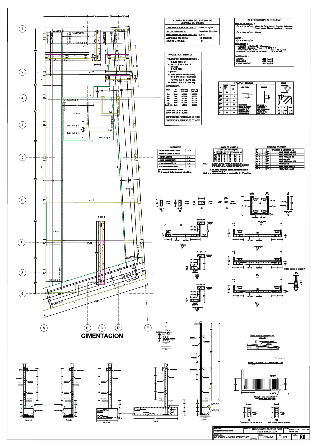 E-0 - Plano de estructuras para realizar metrados - EDIFICACION ...