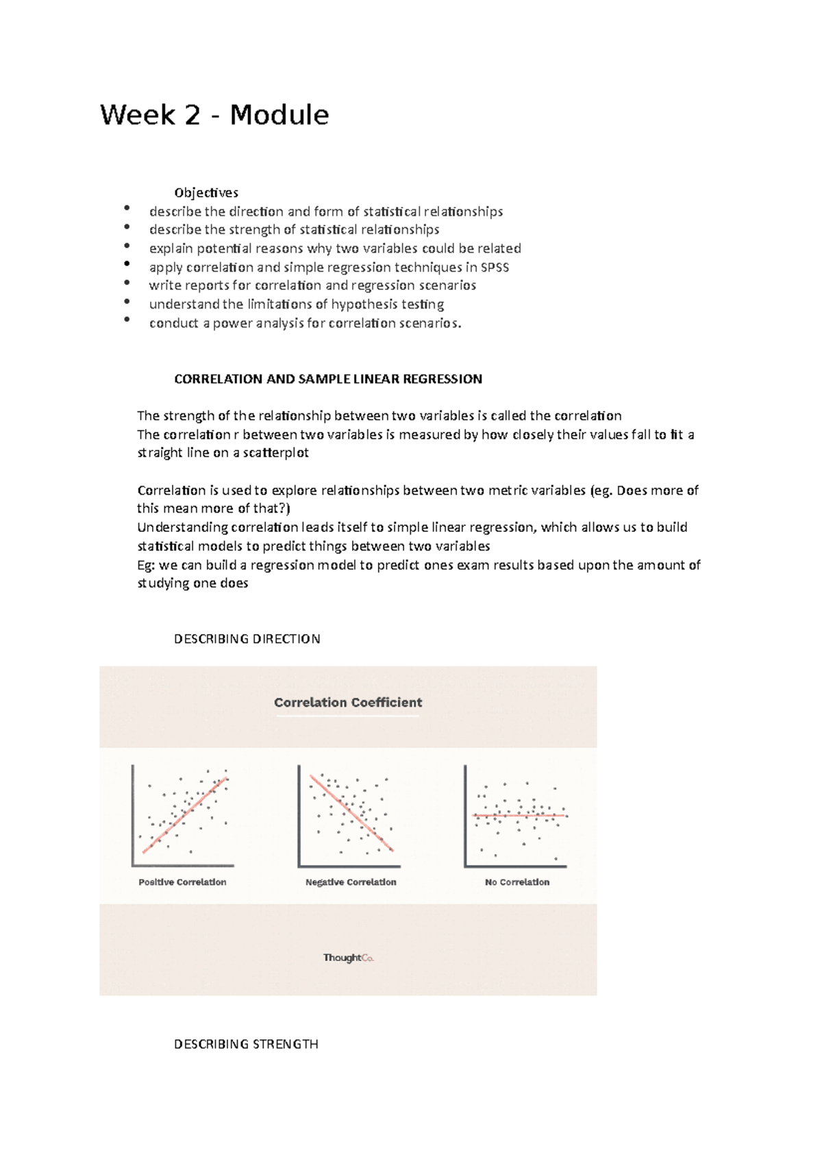 STA2000 6 - Module 2 - notes - Week 2 - Module Objectives describe the ...
