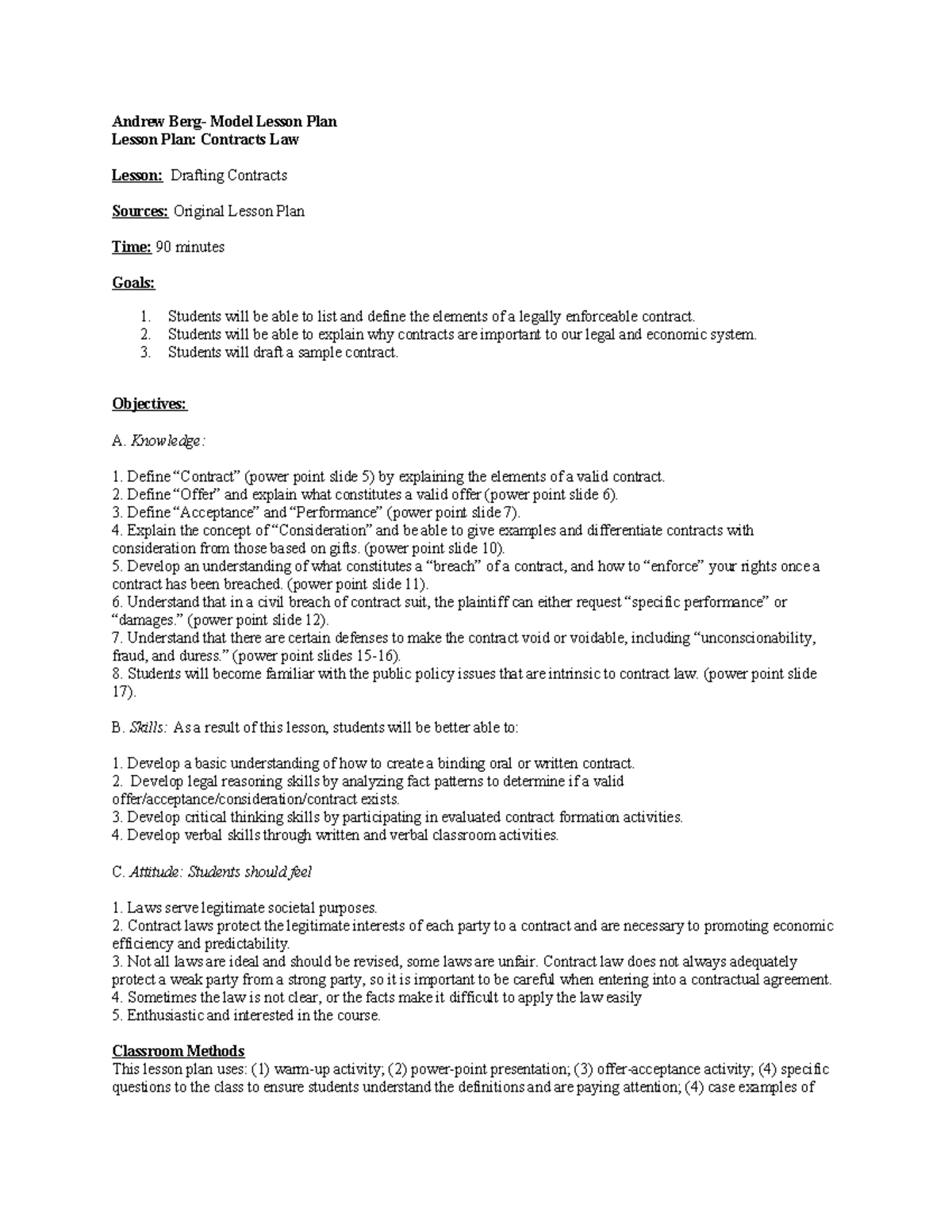 Contractscompany - sample contracts activity - Andrew Berg- Model ...