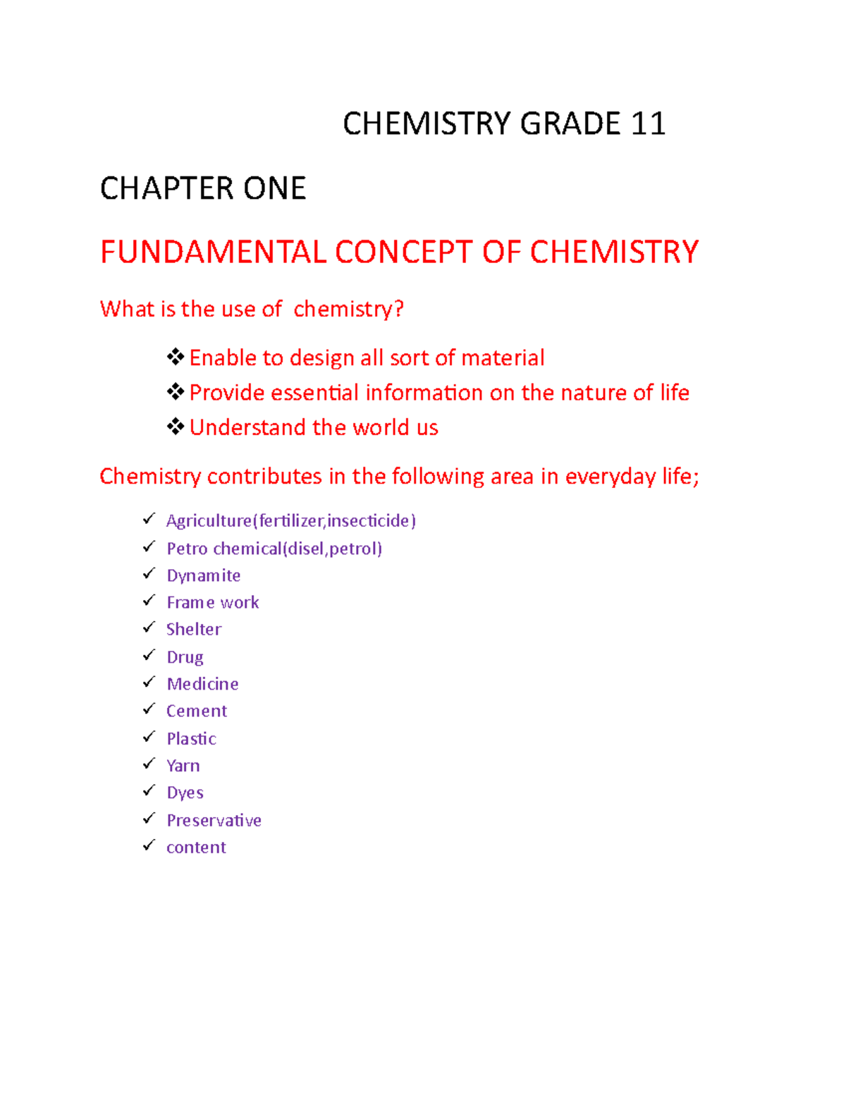 Chemistry Grade 11 - bl,hj - CHEMISTRY GRADE 11 CHAPTER ONE FUNDAMENTAL ...