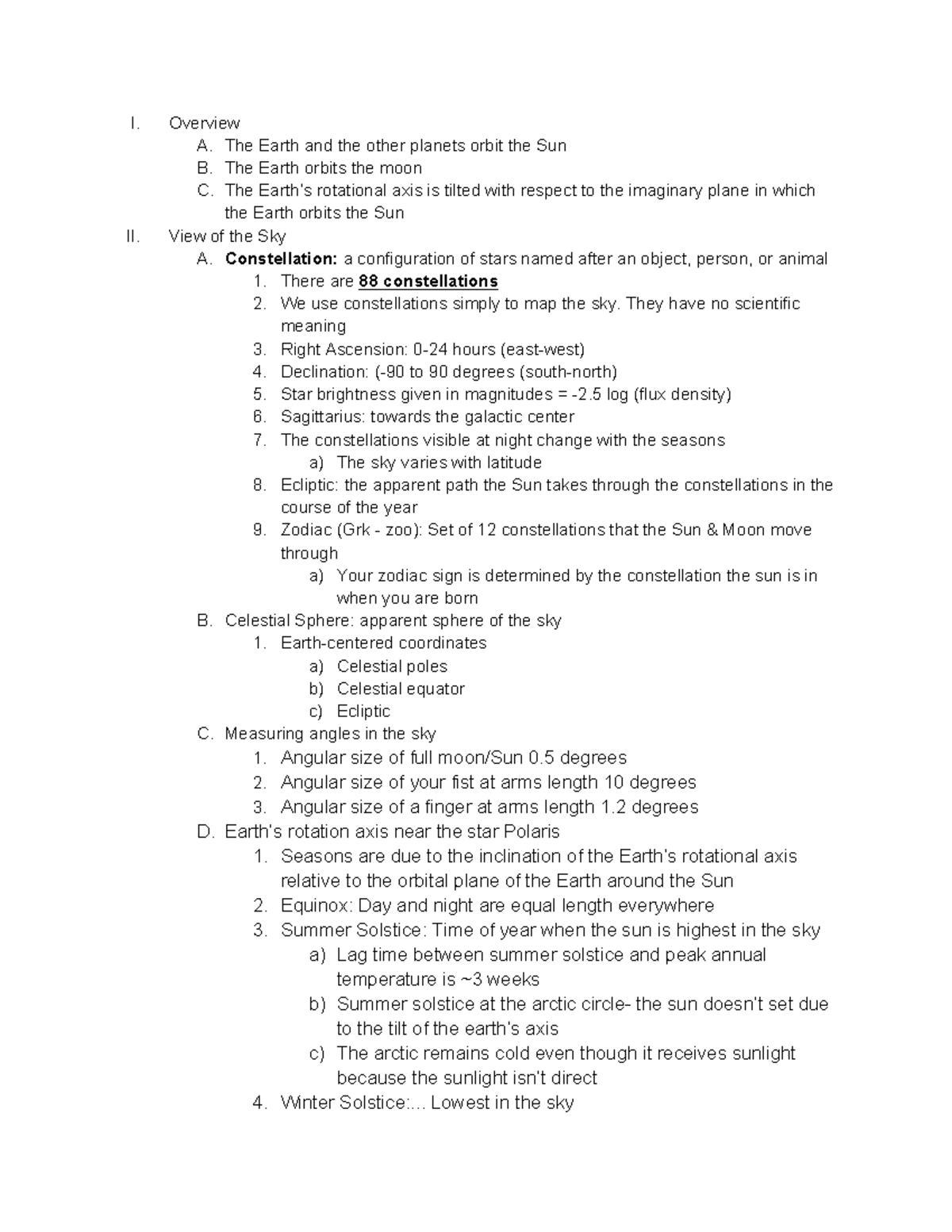 Chapter 2 Lecture TB - I. Overview A. The Earth and the other planets ...