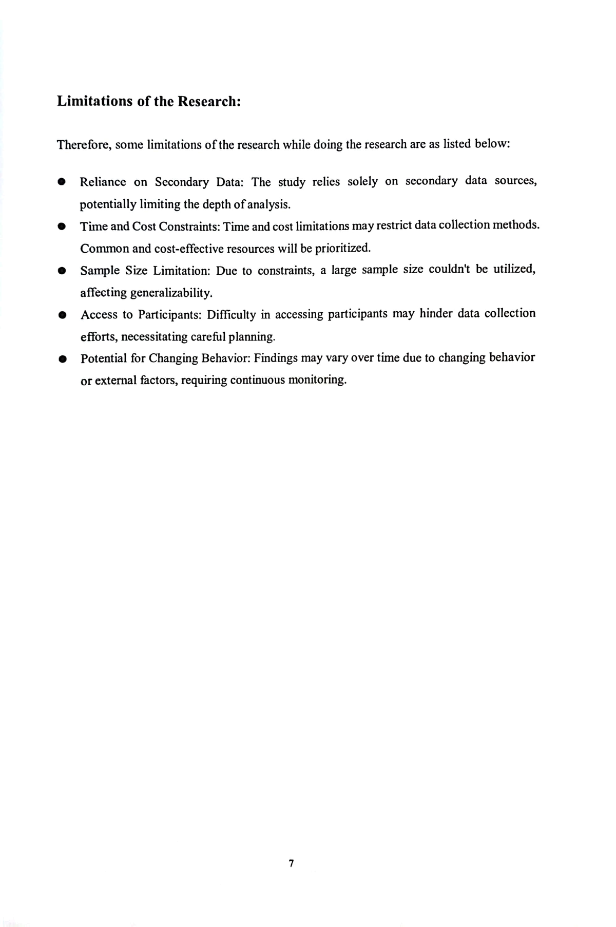 PDF 8 - bxvasxn - Limitations of the Research: Therefore, some ...