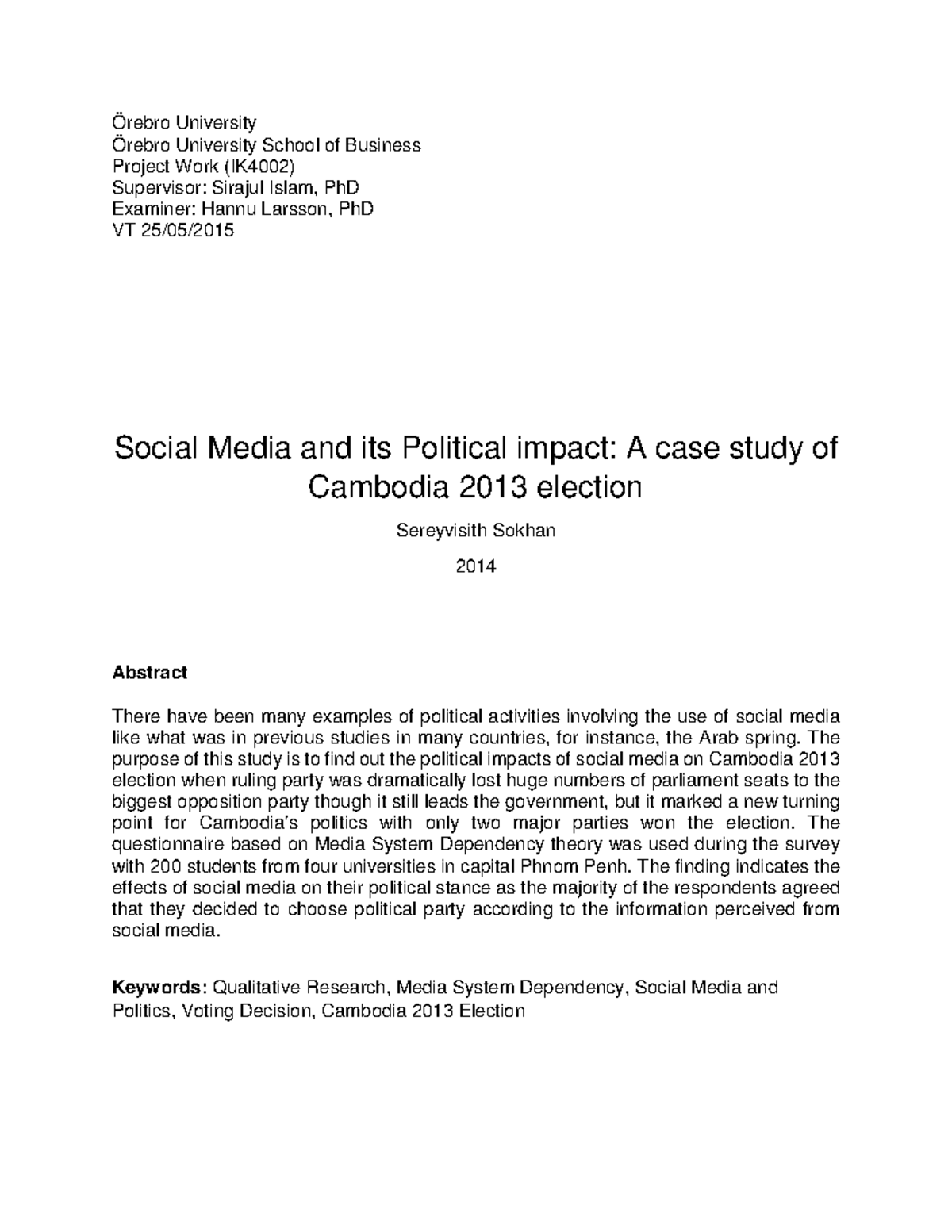 social media and politics research paper