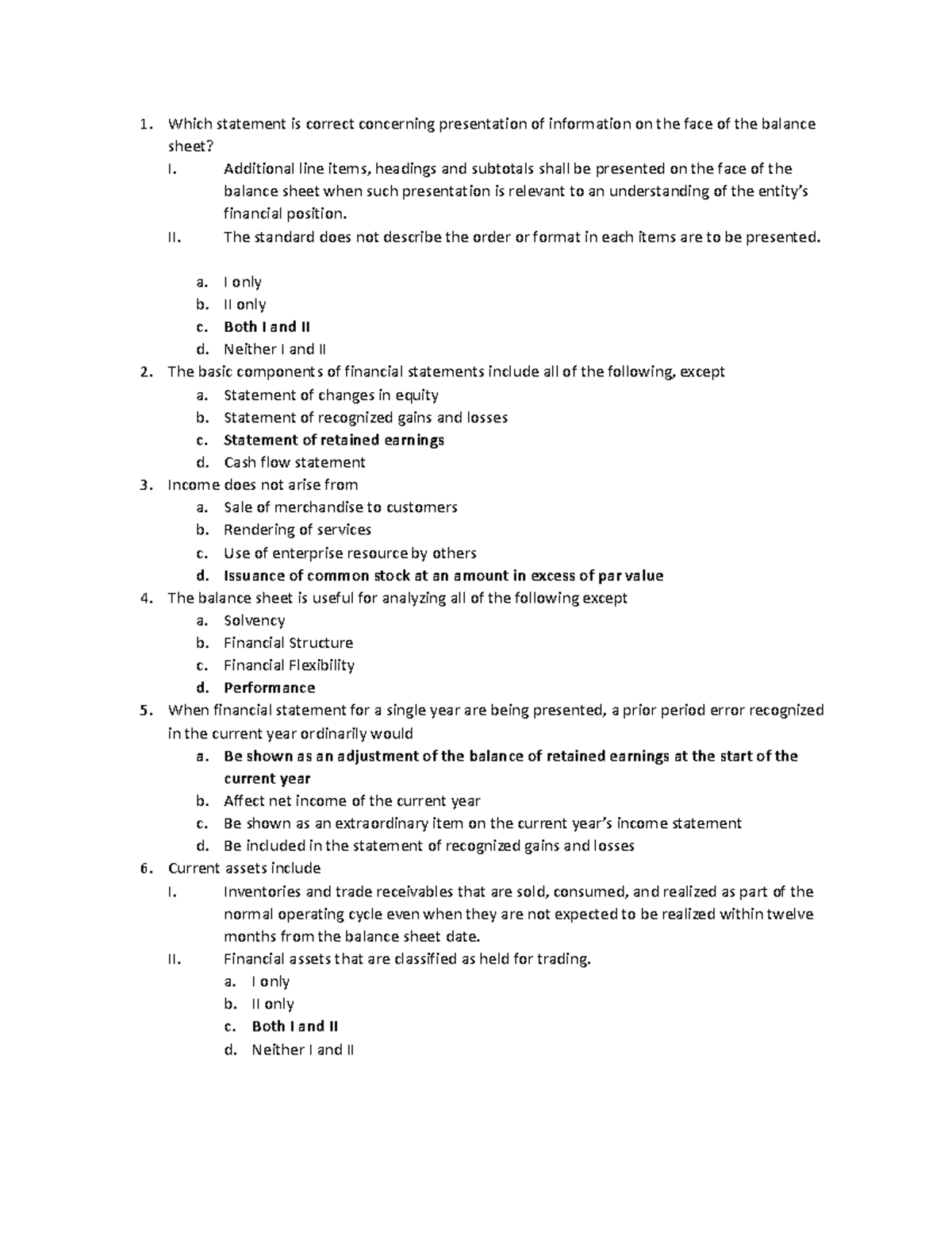 Prelims-AFM - A guide for financial statements topics - Which statement ...