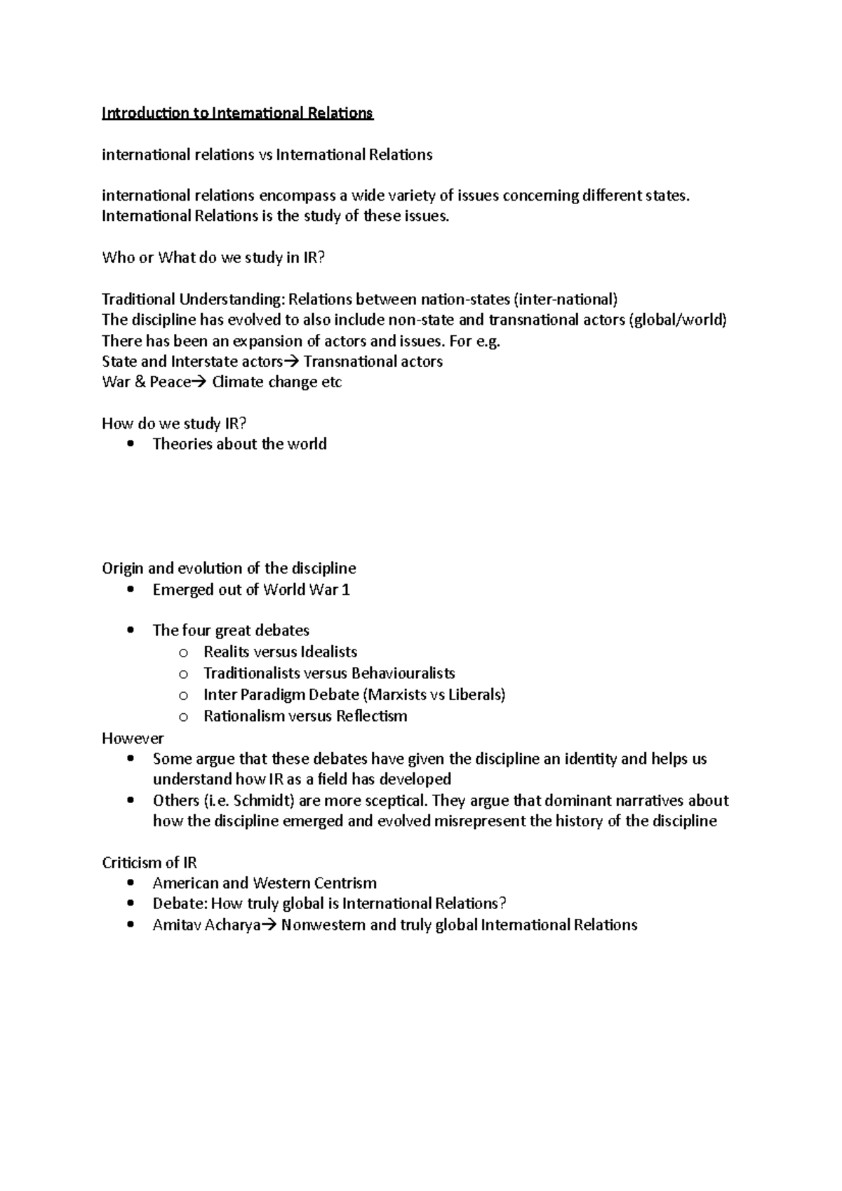 1. Introduction to International Relations - Introduction to ...
