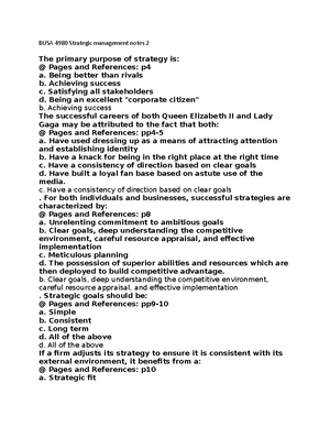 BUSA 4980 Strategic management notes 7 - BUSA 4980 Strategic management ...