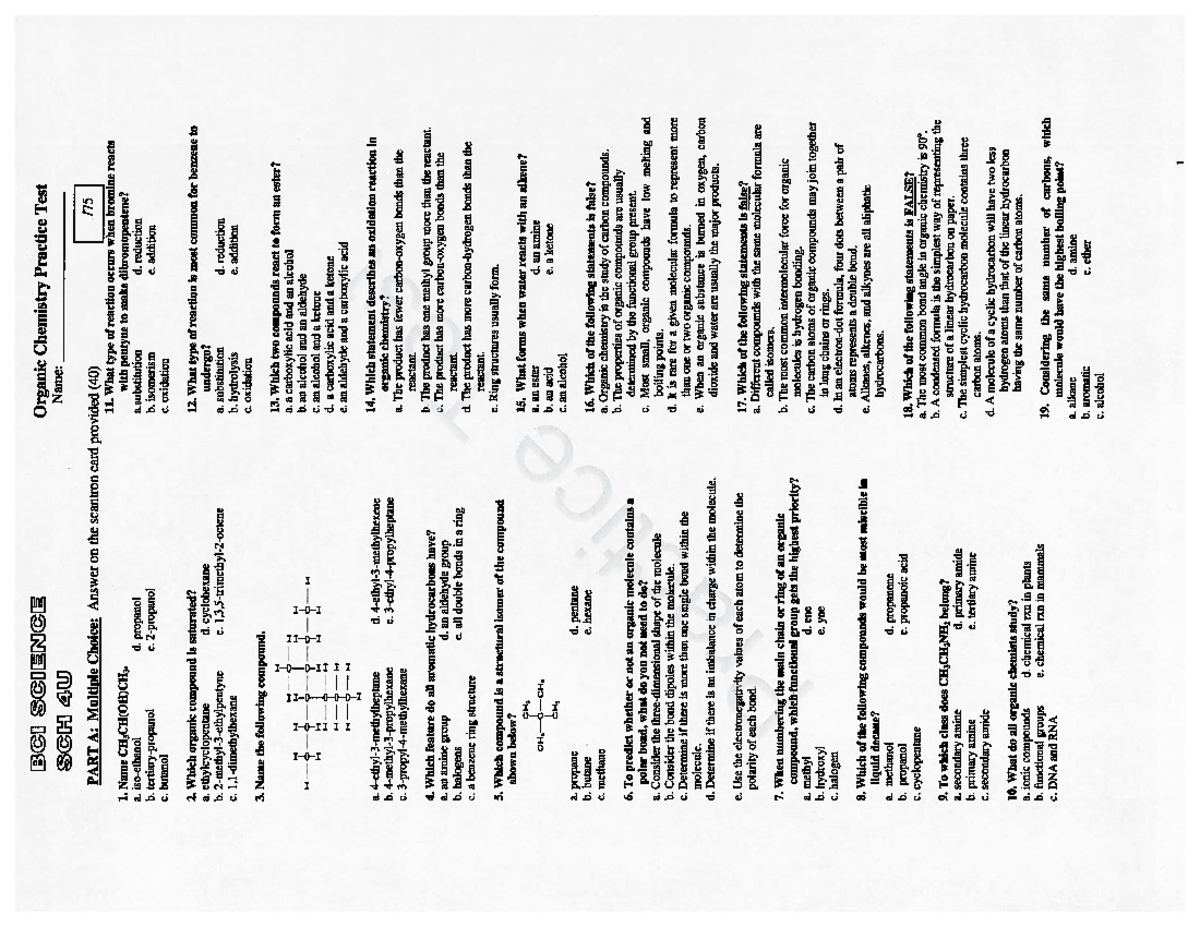 organic-practice-test-organic-chemistry