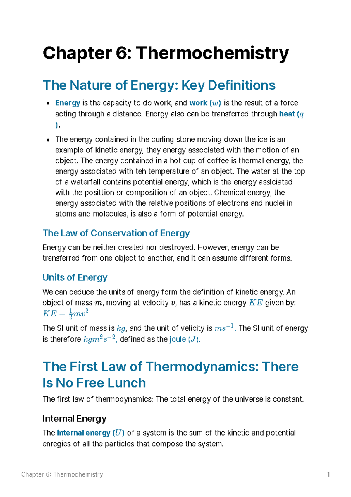 Chapter 6 Thermochemistry - Chapter 6 Thermochemistry 1 Chapter 6 ...