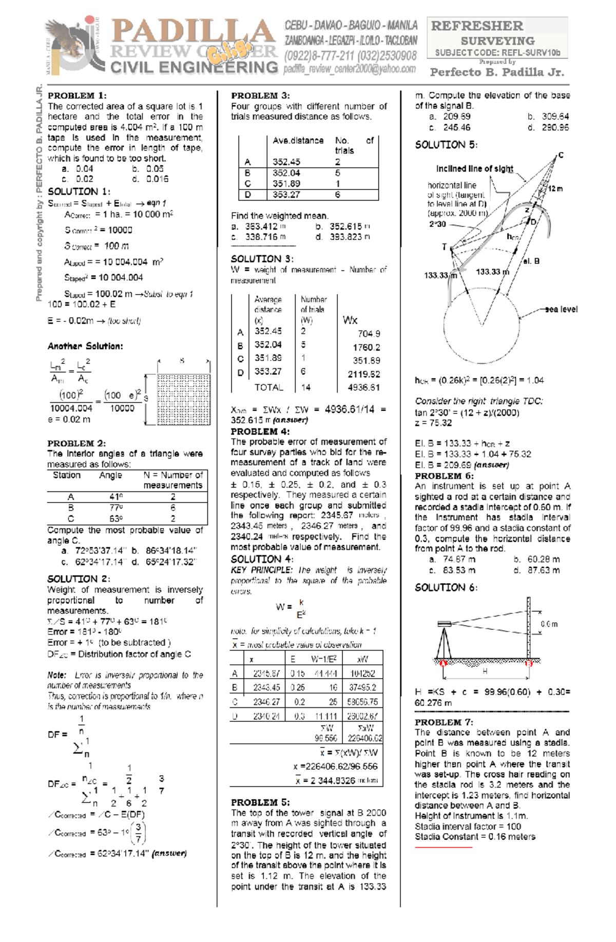 Surveying modules - for ce students and preparation for board exam ...