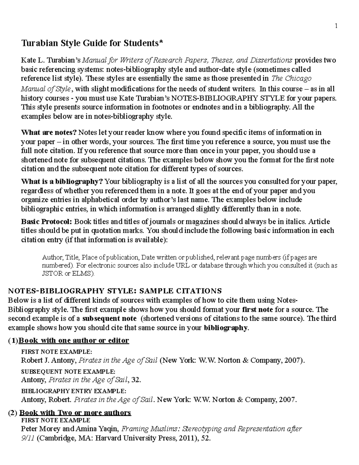 Turabian Style Guide for Students - Turabian’s Manual for Writers of ...