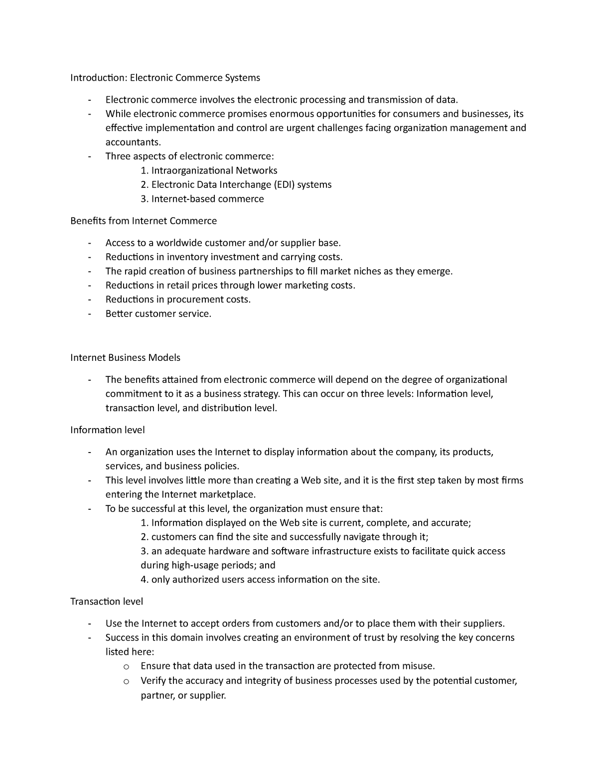 electronic commerce thesis