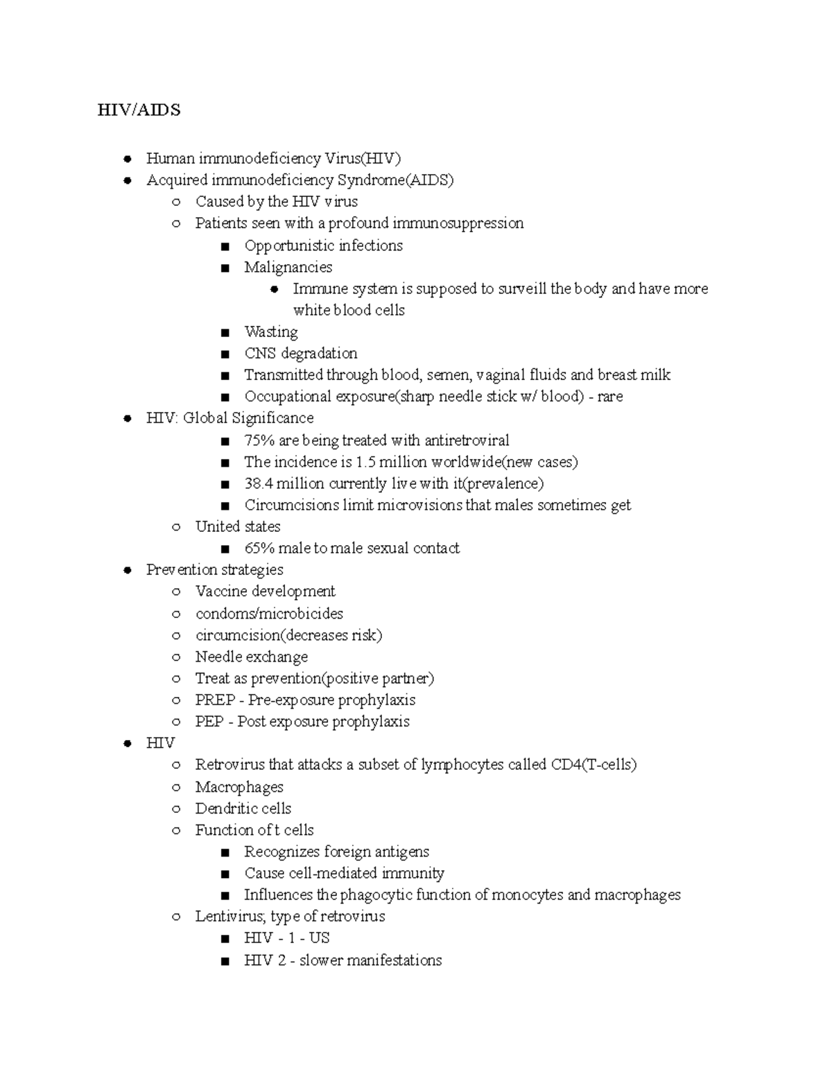 HIV AIDS Pathophysiology behind HIV/AIDS and how it is caused and how